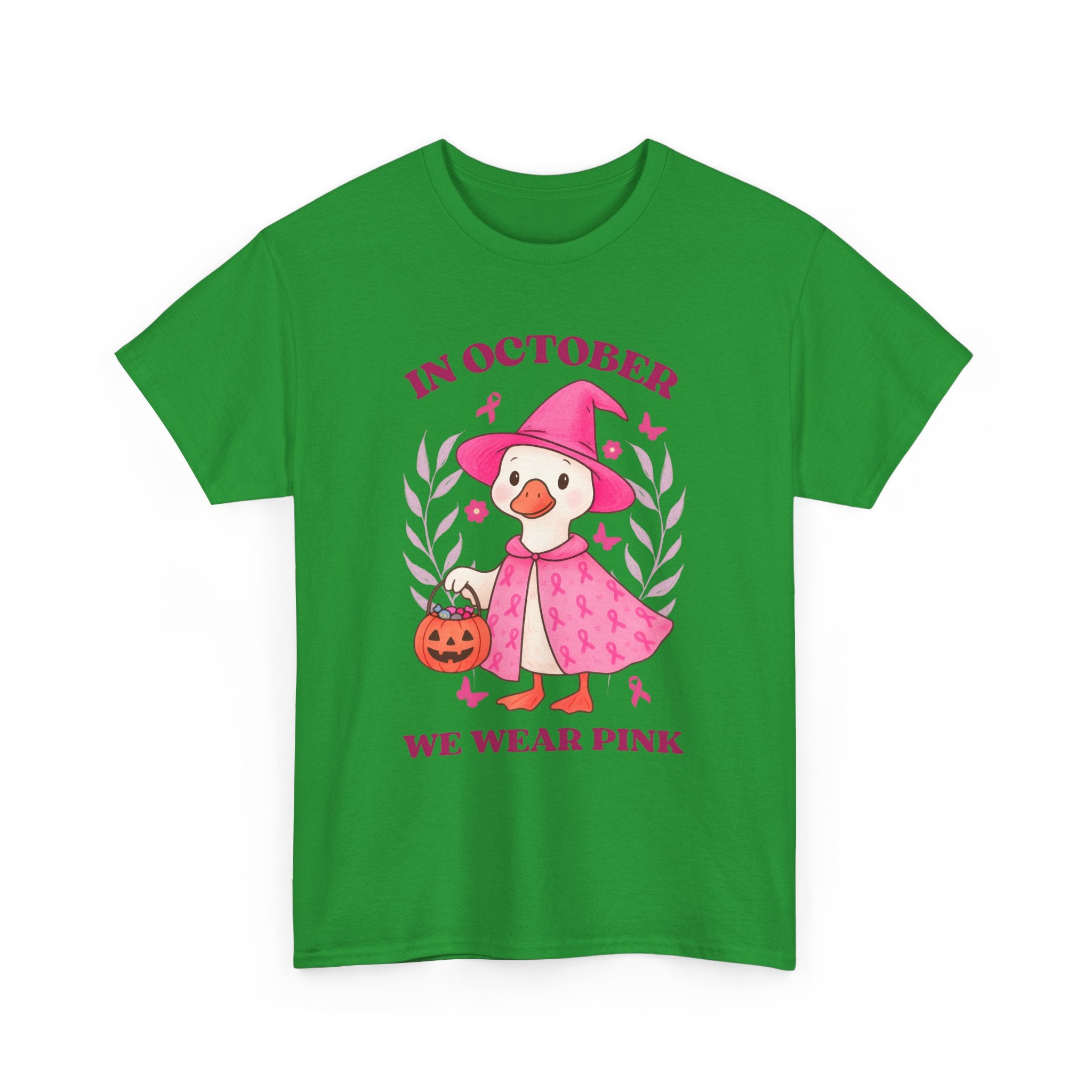 Breast Cancer Awareness Tee, Cute Pink Duck Shirt for October, Unisex Cotton T-Shirt, Awareness Month Apparel, Funny Halloween Outfit