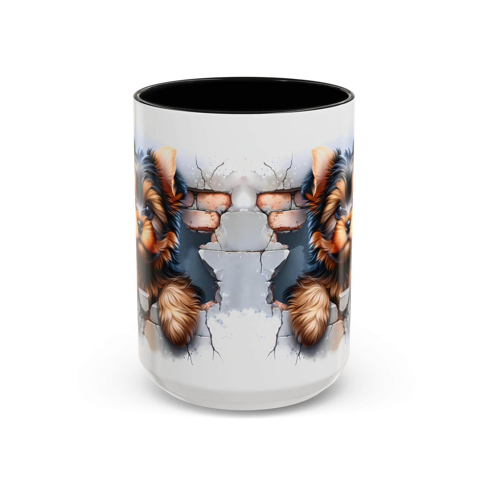 Cute Dog Peeking Coffee Mug, Pet Lover Gift, Yorkshire Terrier Mug, Animal Lover Coffee Cup, Dog-Themed Drinkware, Doggie Mug