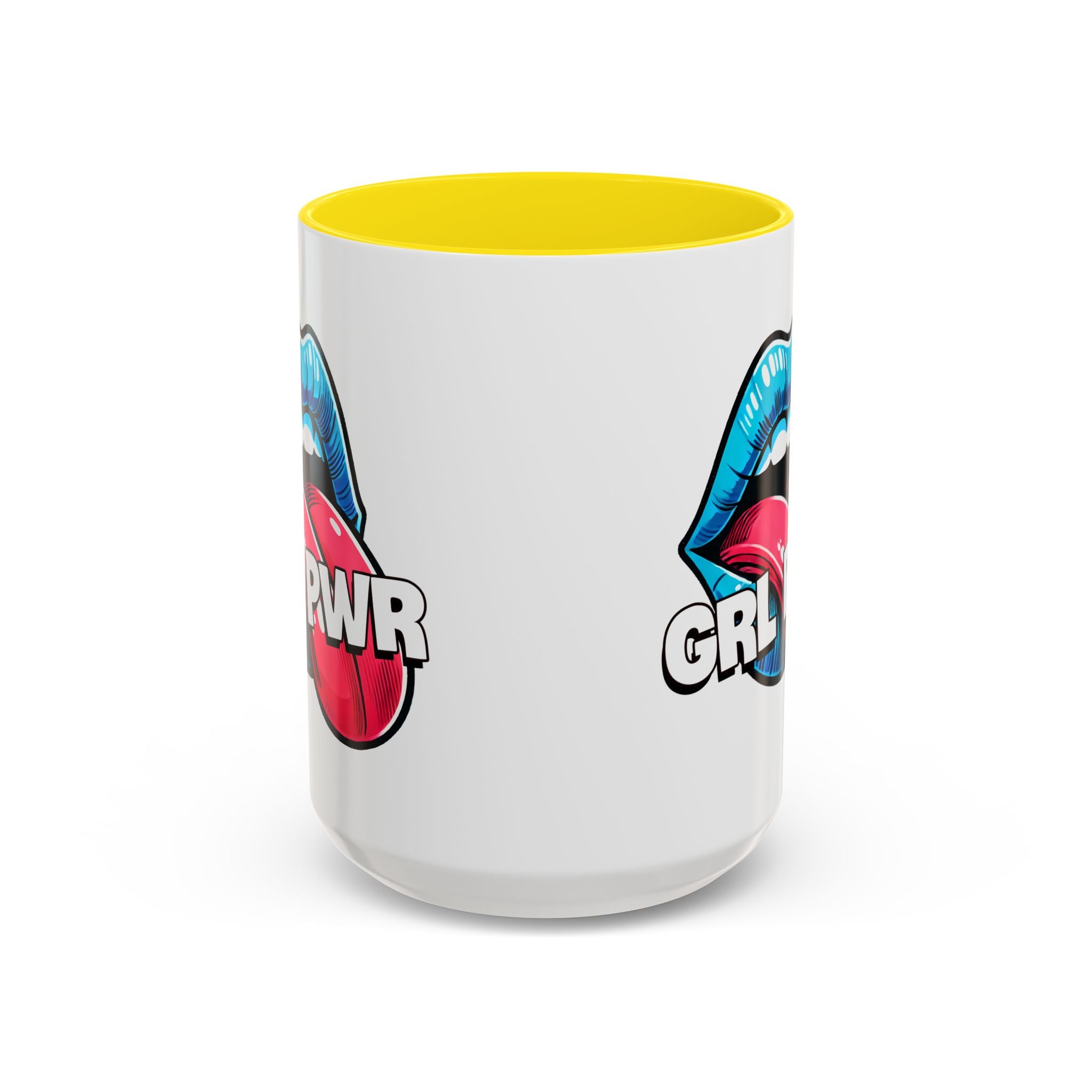 GRL PWR Accent Coffee Mug - Bold Fun Design for Empowerment, Great Gift for Friends, Coffee Lovers, Birthdays, and Celebrations