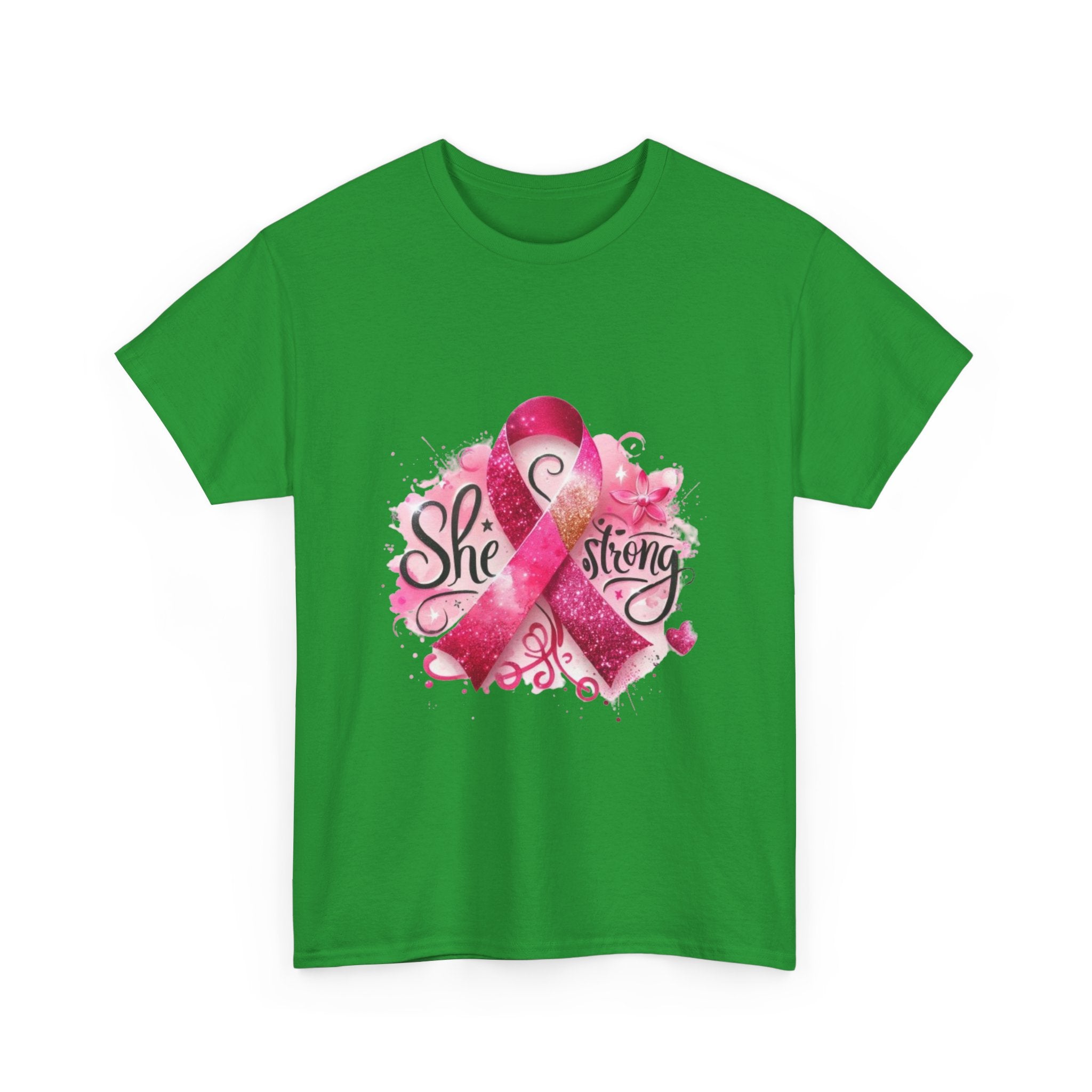 Breast Cancer Awareness Tee - She's Strong, Gift for Survivors, Supportive T-Shirt, Awareness Month, Inspirational Apparel