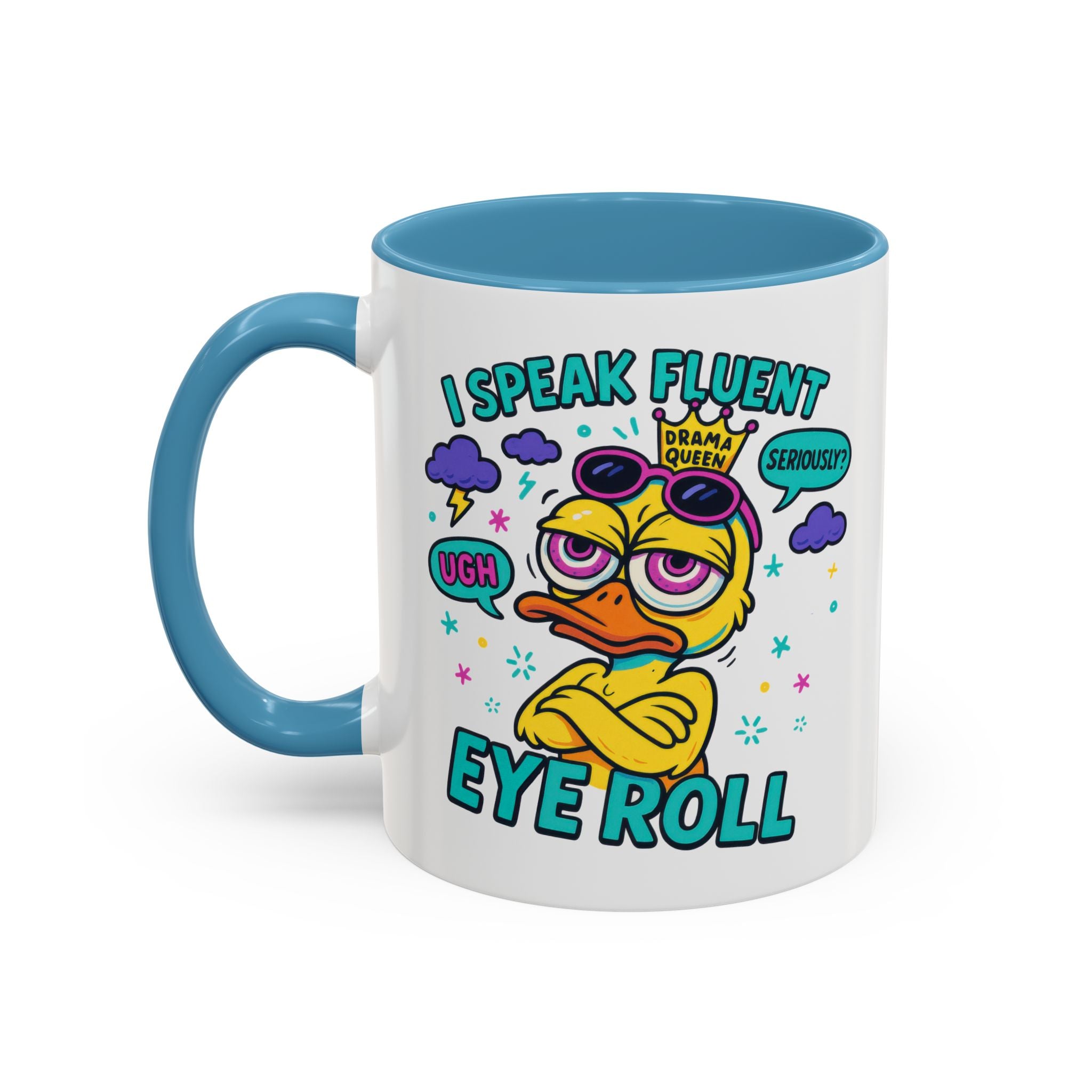 attitude Sassy Eye Roll Coffee Mug,  for Coffee Lovers, Gift for Friends, Quirky Tea Mug, Humor  Cute Kitchen Decor
