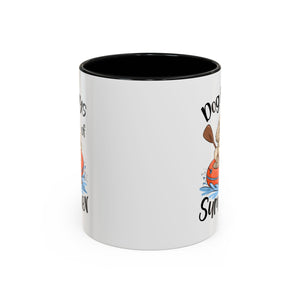 Dog Days of Summer Coffee Mug, Cute Dog Mug, Pet Lover Gift, Summer Vibes, Beach Decor, Fun Pet Cup, Canoeing Dog Design