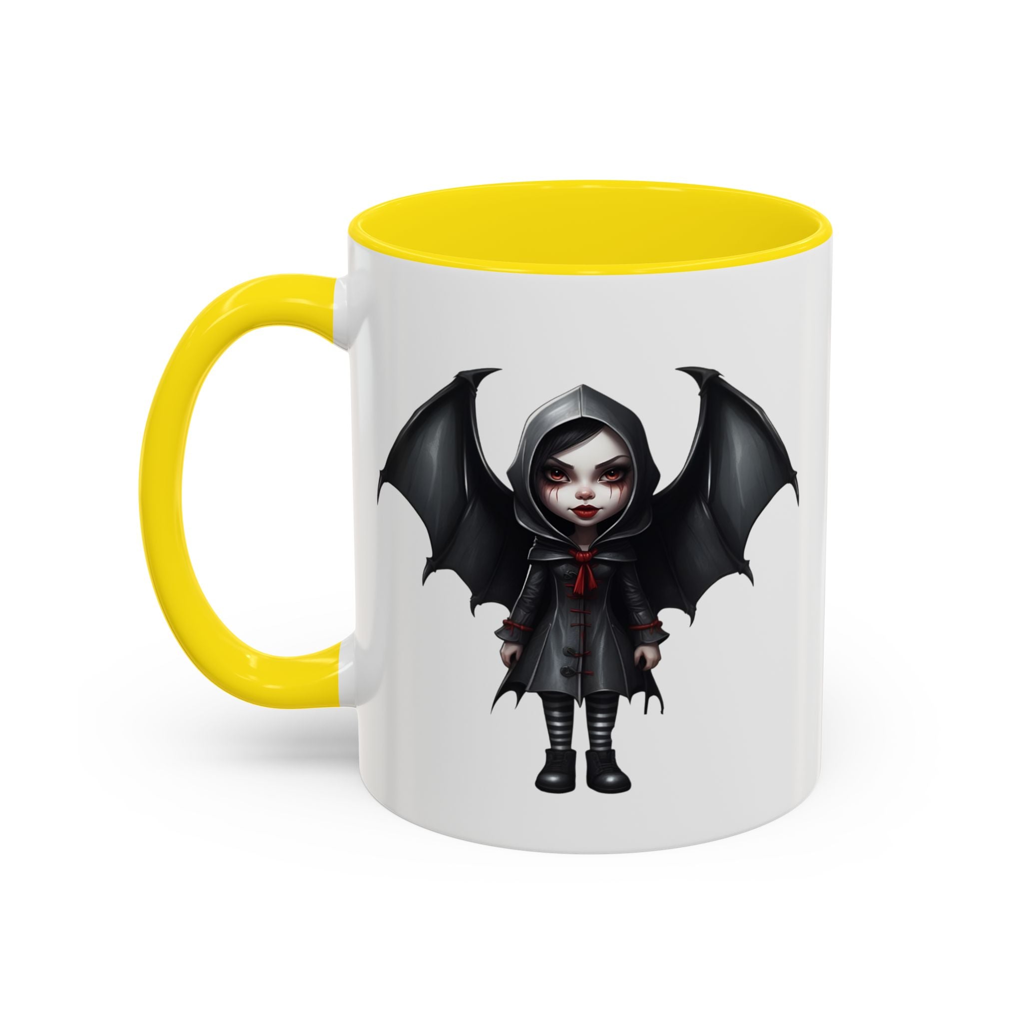 gothic vampire girl with wings horror art Accent Coffee Mug (11, 15oz) vamp14