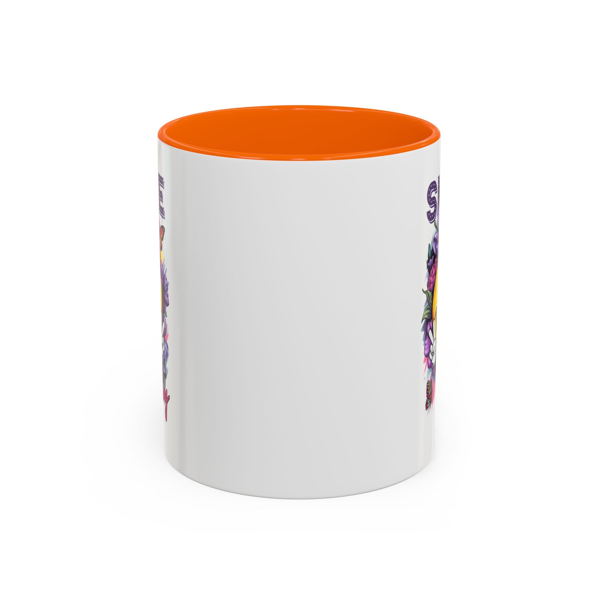 Smile Stay Accent Coffee Mug - Vibrant Floral Design for Positive Vibes