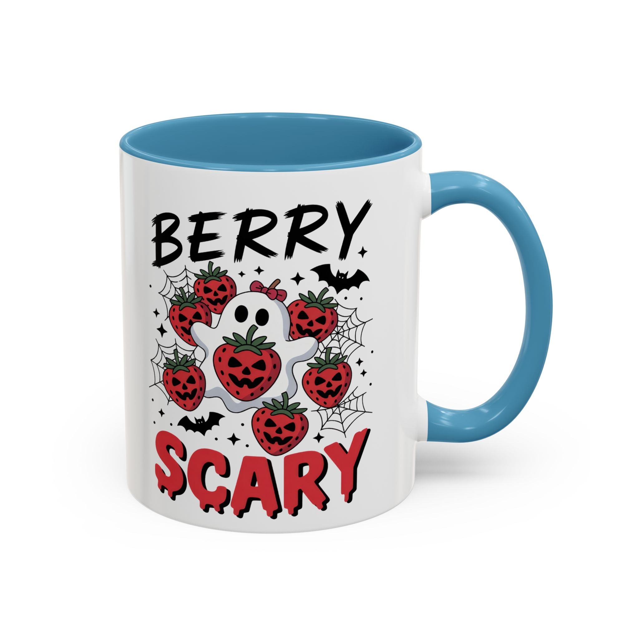 Berry Scary Coffee Mug — Halloween Ghost & Jack‑o'-Lantern Strawberries (11/15 oz)