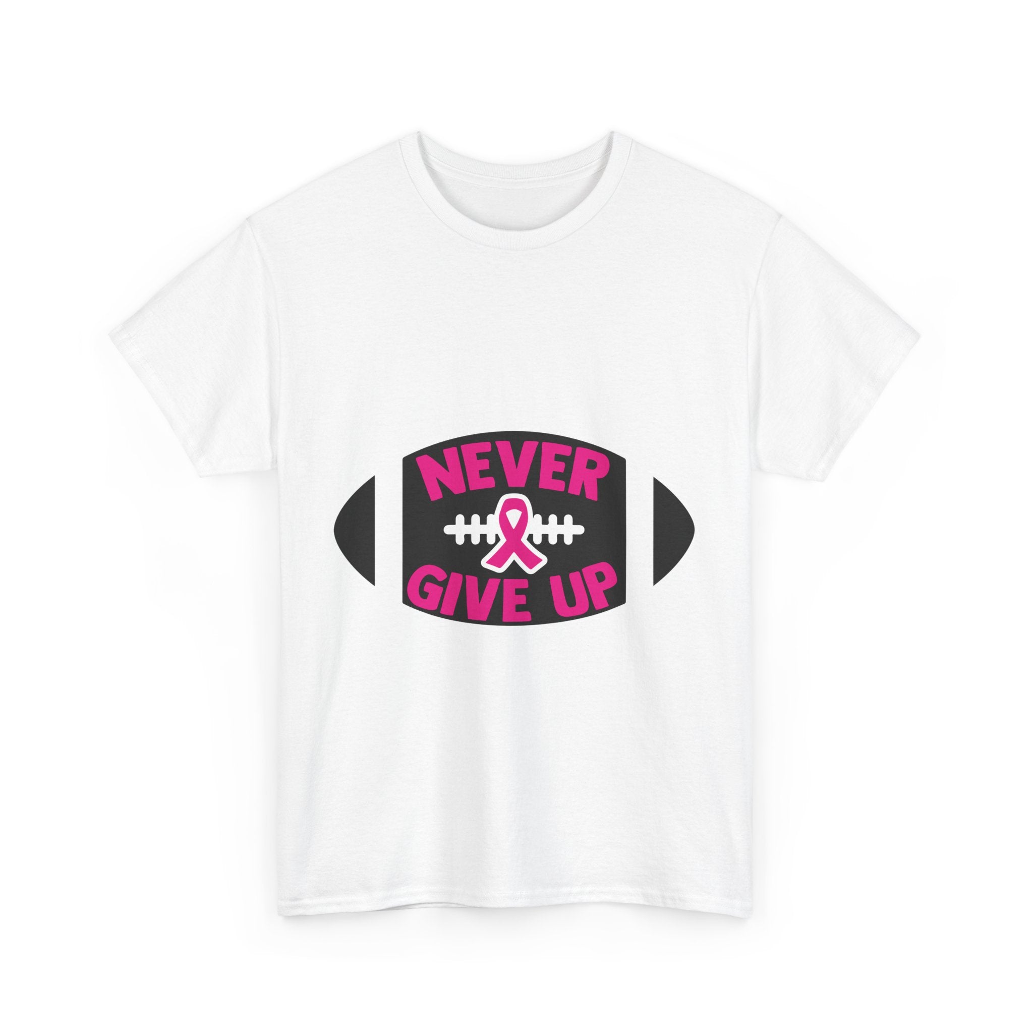 Motivational Football Tee, Never Give Up Shirt, Unisex Cotton T-shirt, Support Awareness, Athletic Gift, Sportswear, Inspirational Apparel