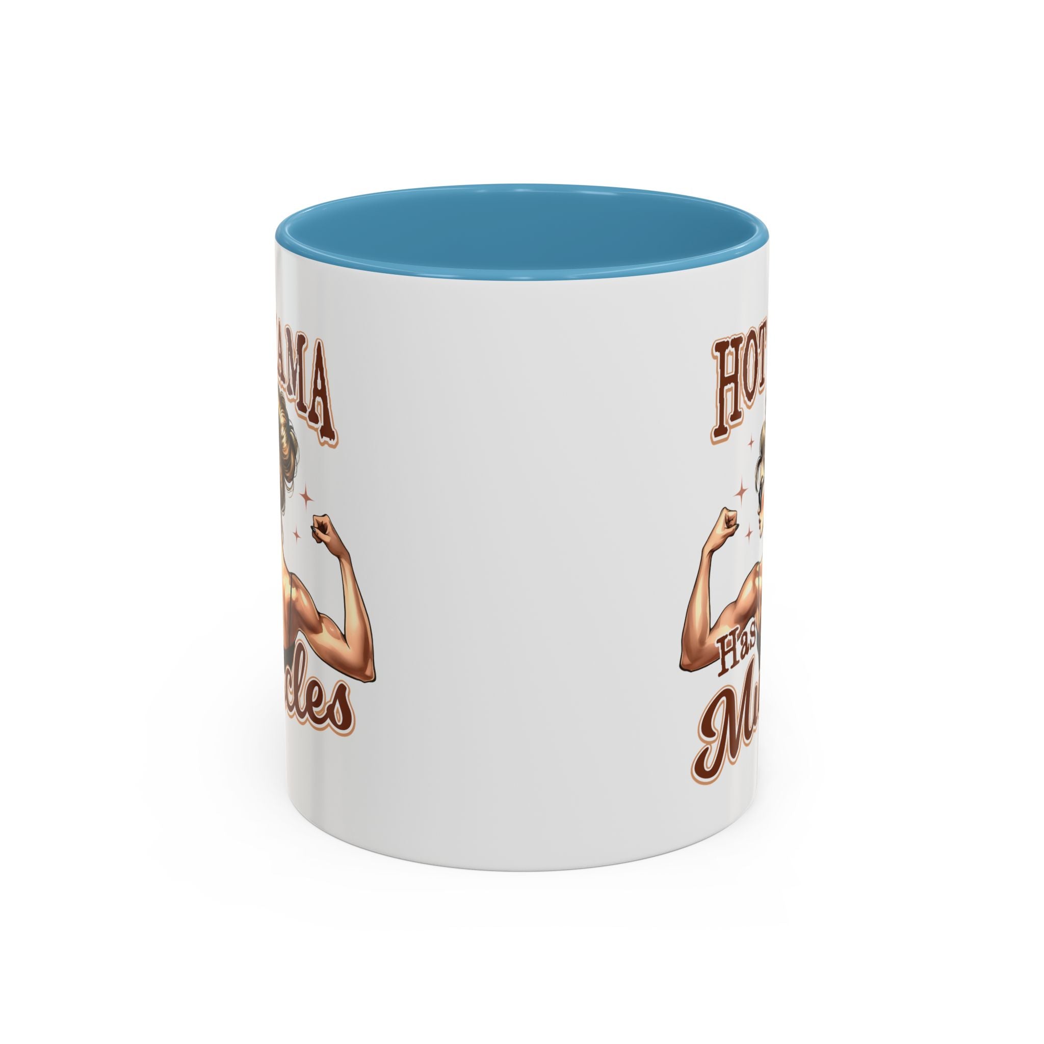 Hot Mama Has Muscles Coffee Mug - Fun & Motivational 11/15oz Accent Mug for Fitness Lovers