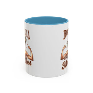 Hot Mama Has Muscles Coffee Mug - Fun & Motivational 11/15oz Accent Mug for Fitness Lovers