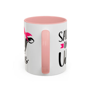 cancer awareness Cute Cow Mug - Save the Utters Coffee Cup, Gift for Animal Lovers,  Mug, Unique Birthday Gift