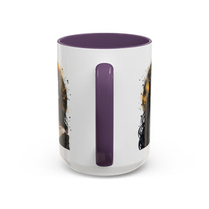 Gothic Art Accent Mug - Artistic Skull & Lady Design, Unique Coffee Cup for Halloween, Gift for Her, Decorative Kitchenware, Dark Aesthetic
