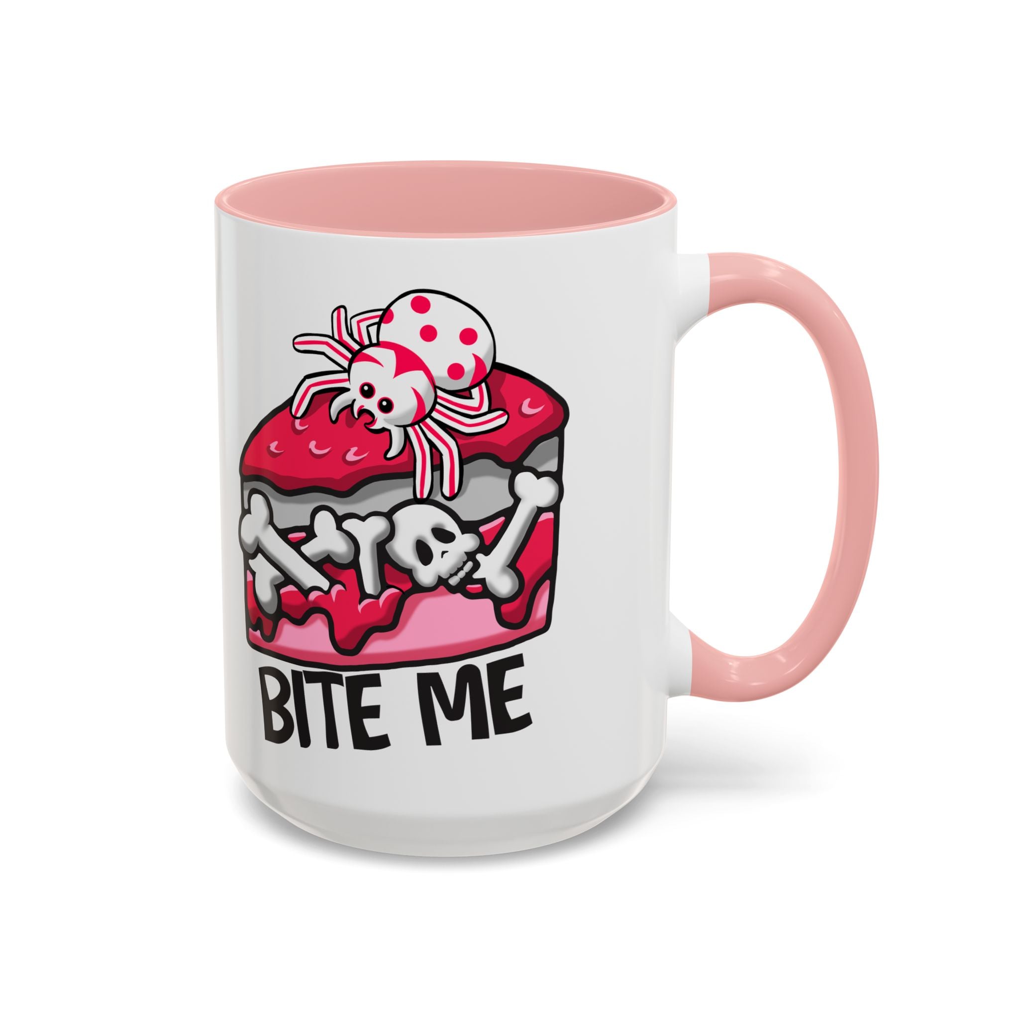 Bite Me Coffee Mug — Cute Creepy Spider Cake Accent Mug anti valentine