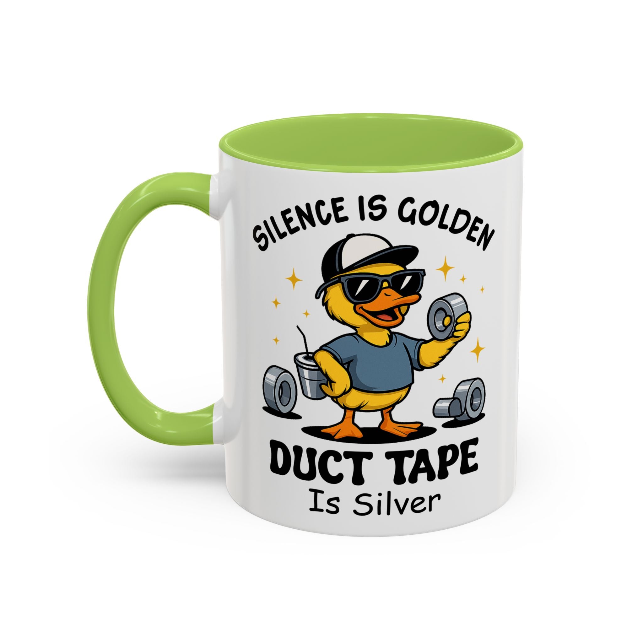 Silence Is Golden Duct Tape Is Silver Mug — Funny Duck Repair Coffee Mug (11/15 oz)