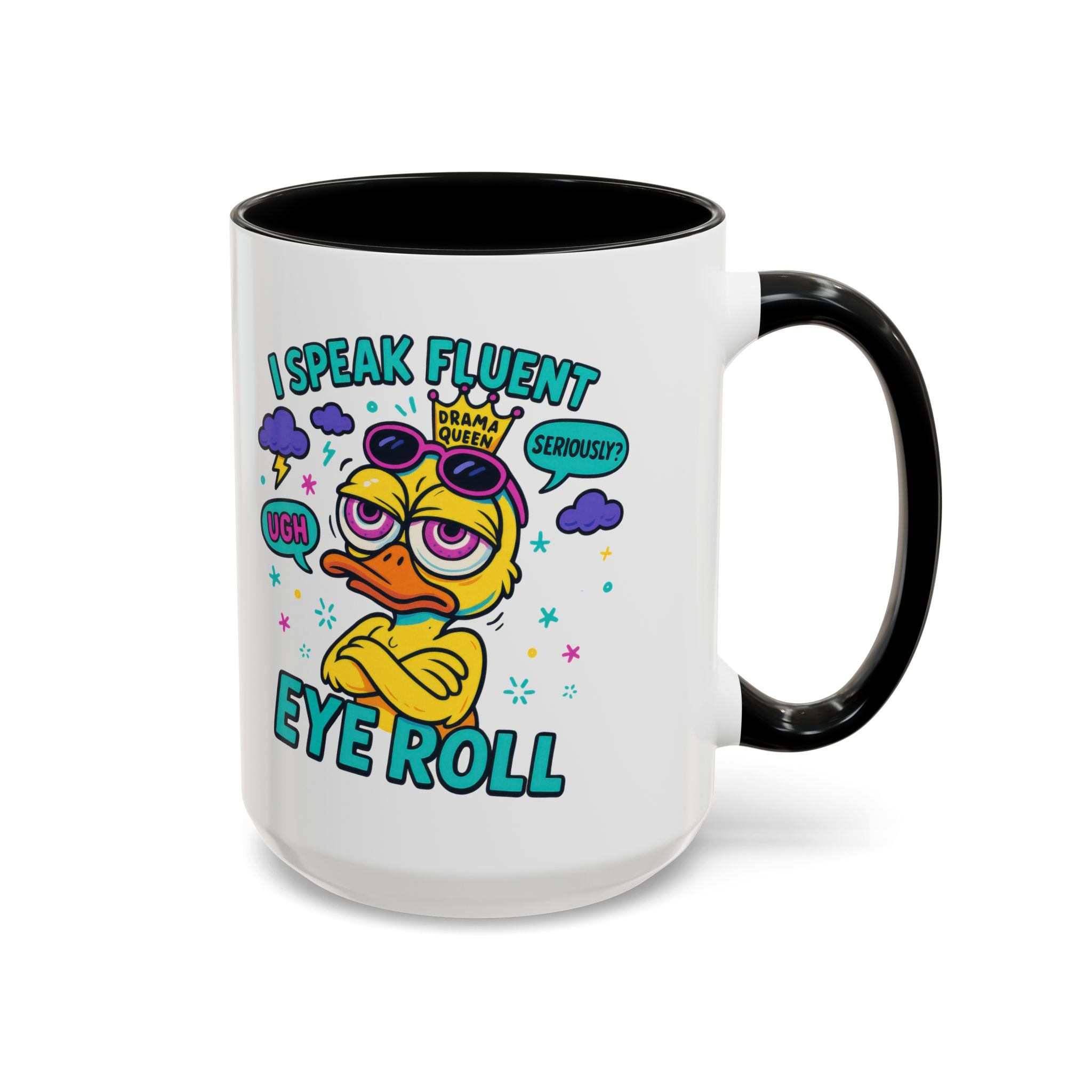 attitude Sassy Eye Roll Coffee Mug,  for Coffee Lovers, Gift for Friends, Quirky Tea Mug, Humor  Cute Kitchen Decor