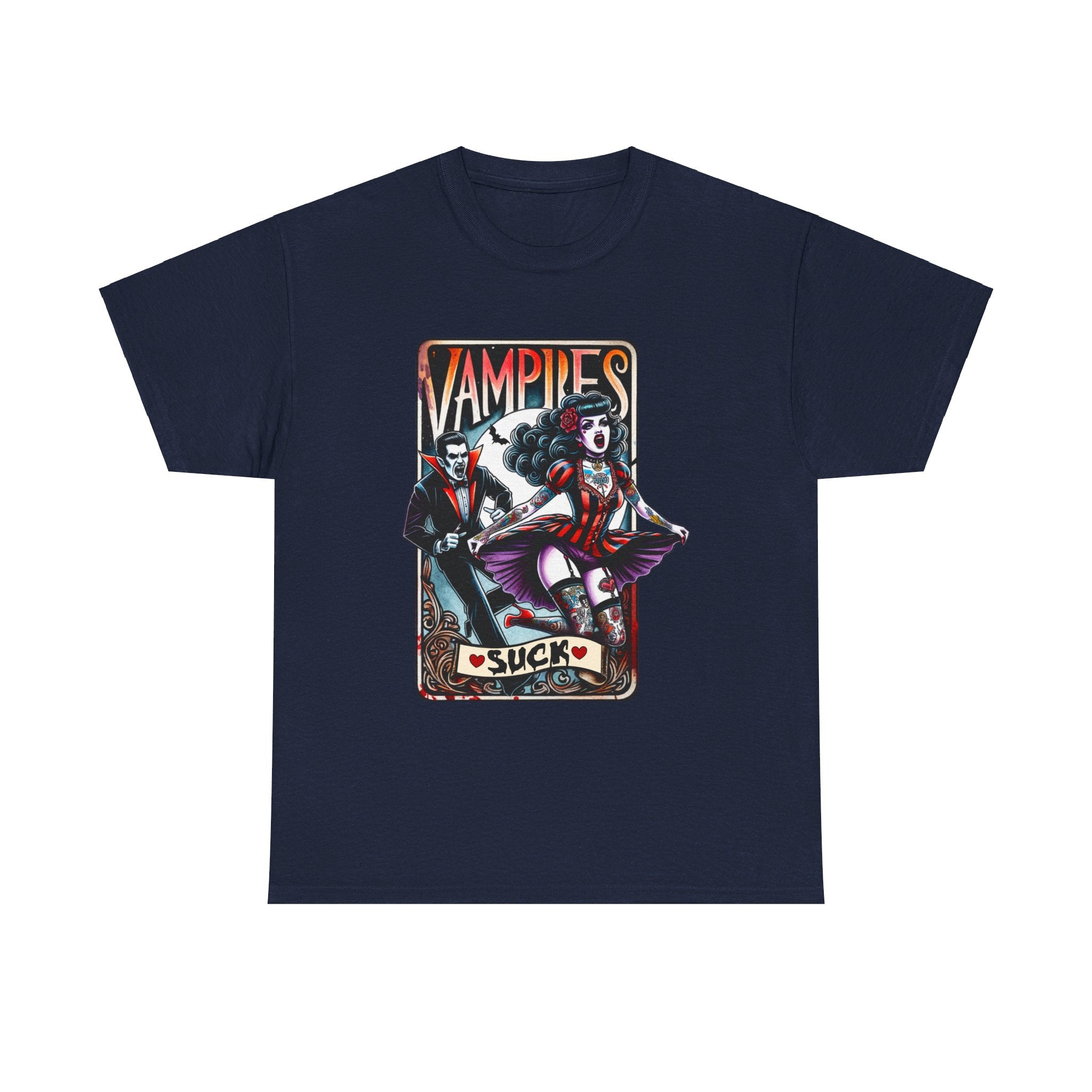 vampires suck horror art Unisex Heavy Cotton Tee men women