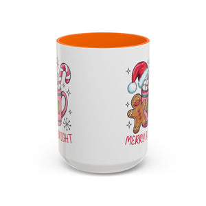 Festive Gingerbread Coffee Mug, Christmas Gift, Holiday Coffee Cup, Merry & Bright Mug, Winter Mug, Hot Chocolate Holder