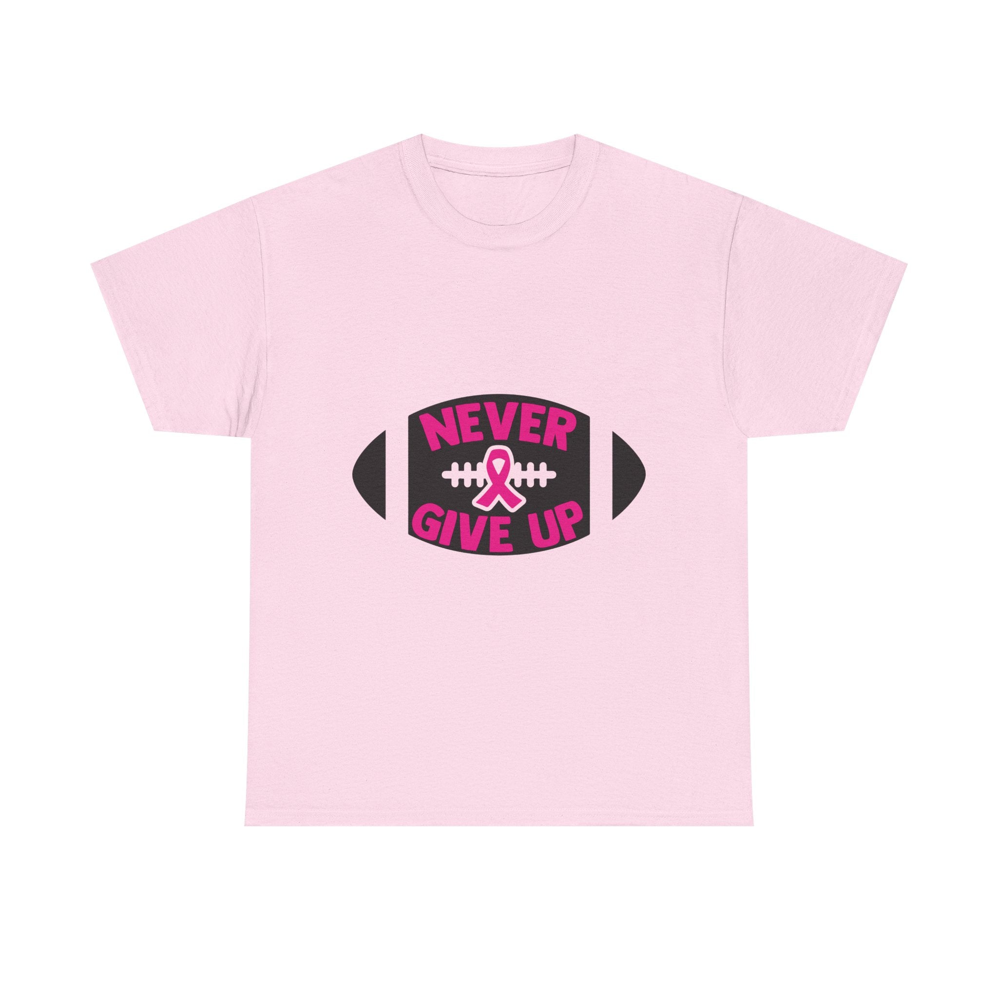 Motivational Football Tee, Never Give Up Shirt, Unisex Cotton T-shirt, Support Awareness, Athletic Gift, Sportswear, Inspirational Apparel