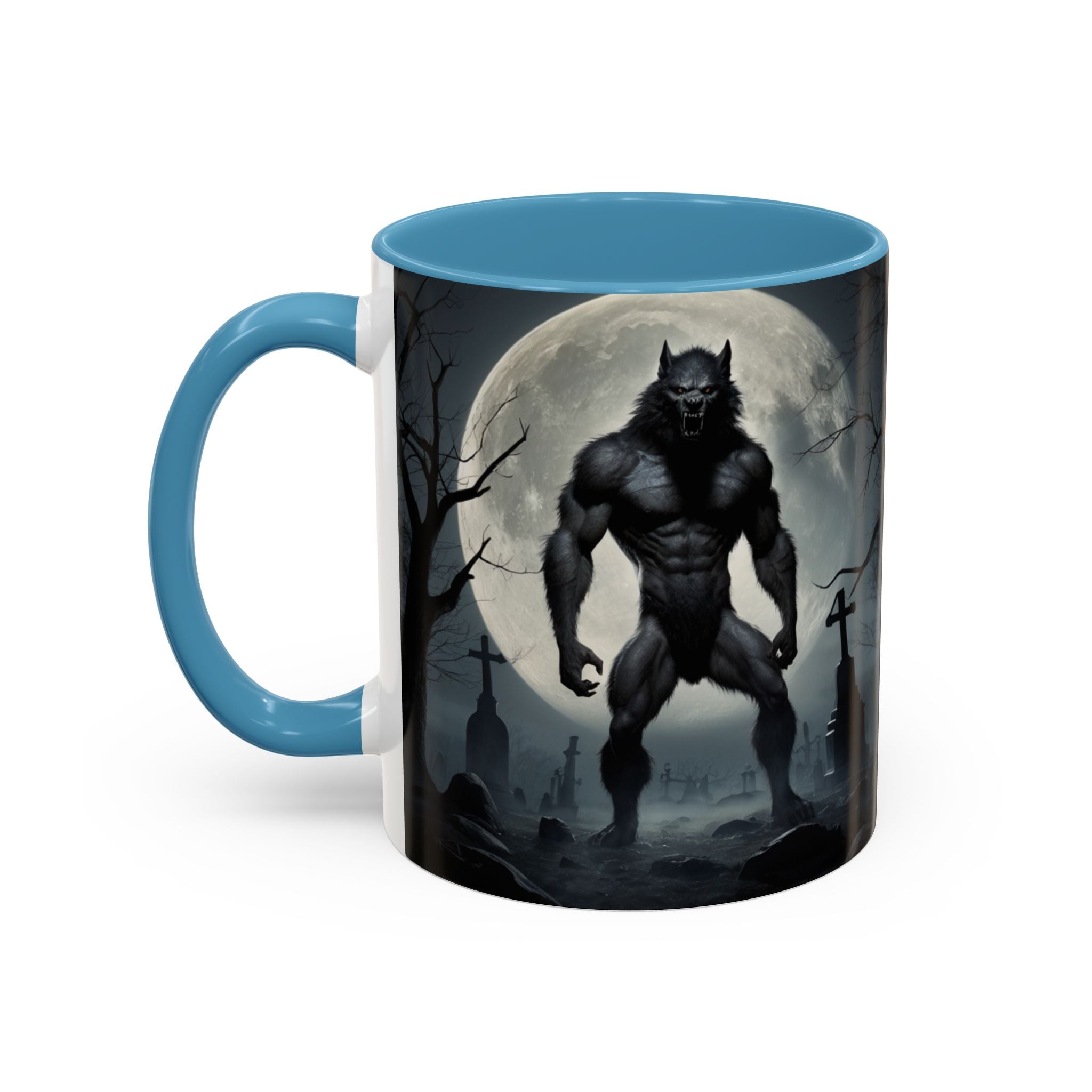 Werewolf Moon Coffee Mug — Gothic Graveyard Accent Mug (11/15oz) fantasy