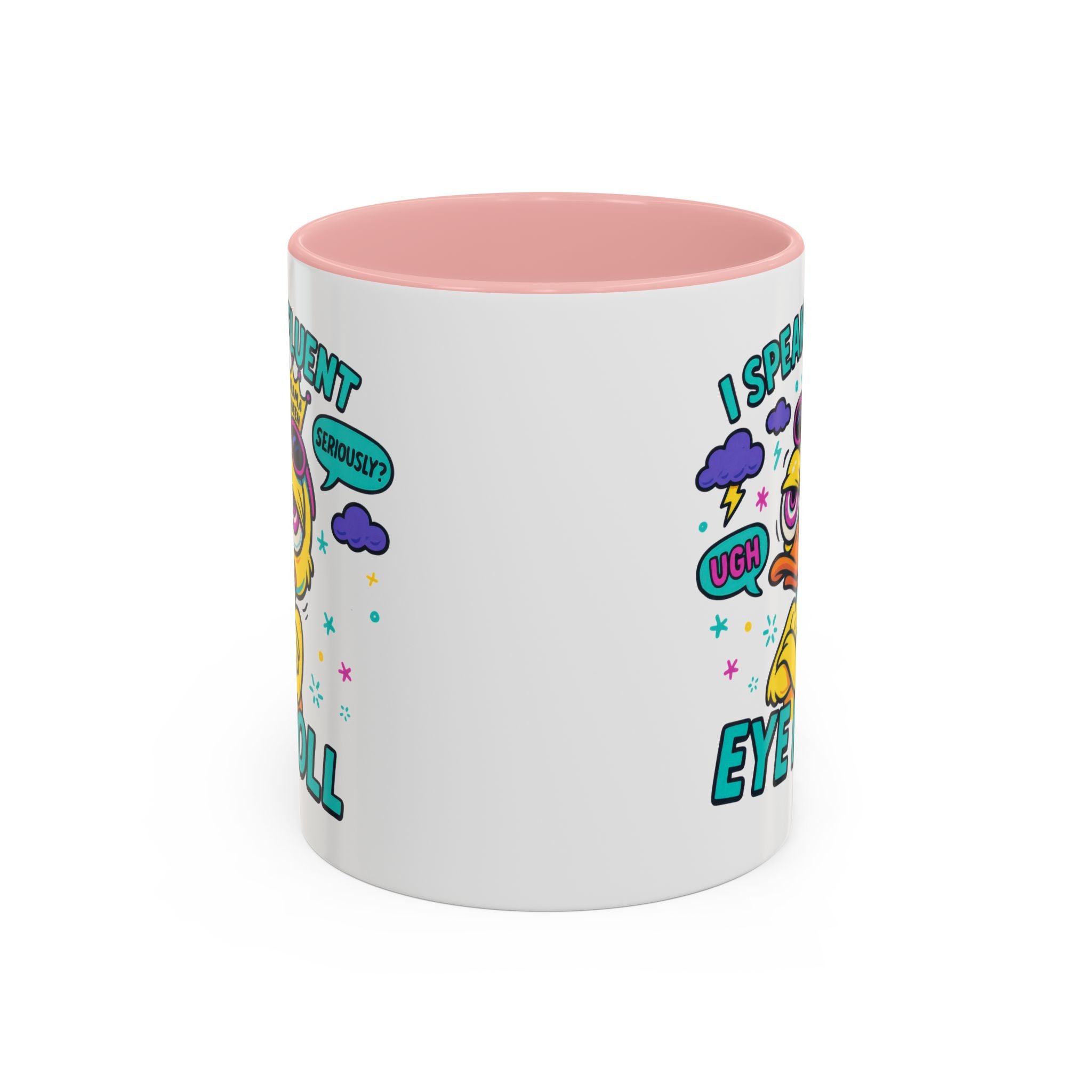 attitude Sassy Eye Roll Coffee Mug,  for Coffee Lovers, Gift for Friends, Quirky Tea Mug, Humor  Cute Kitchen Decor