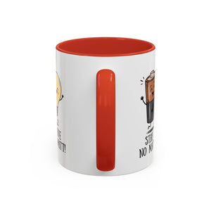 Stay Positive Accent Coffee Mug - 11oz & 15oz - Cute Light Bulb & Battery Design
