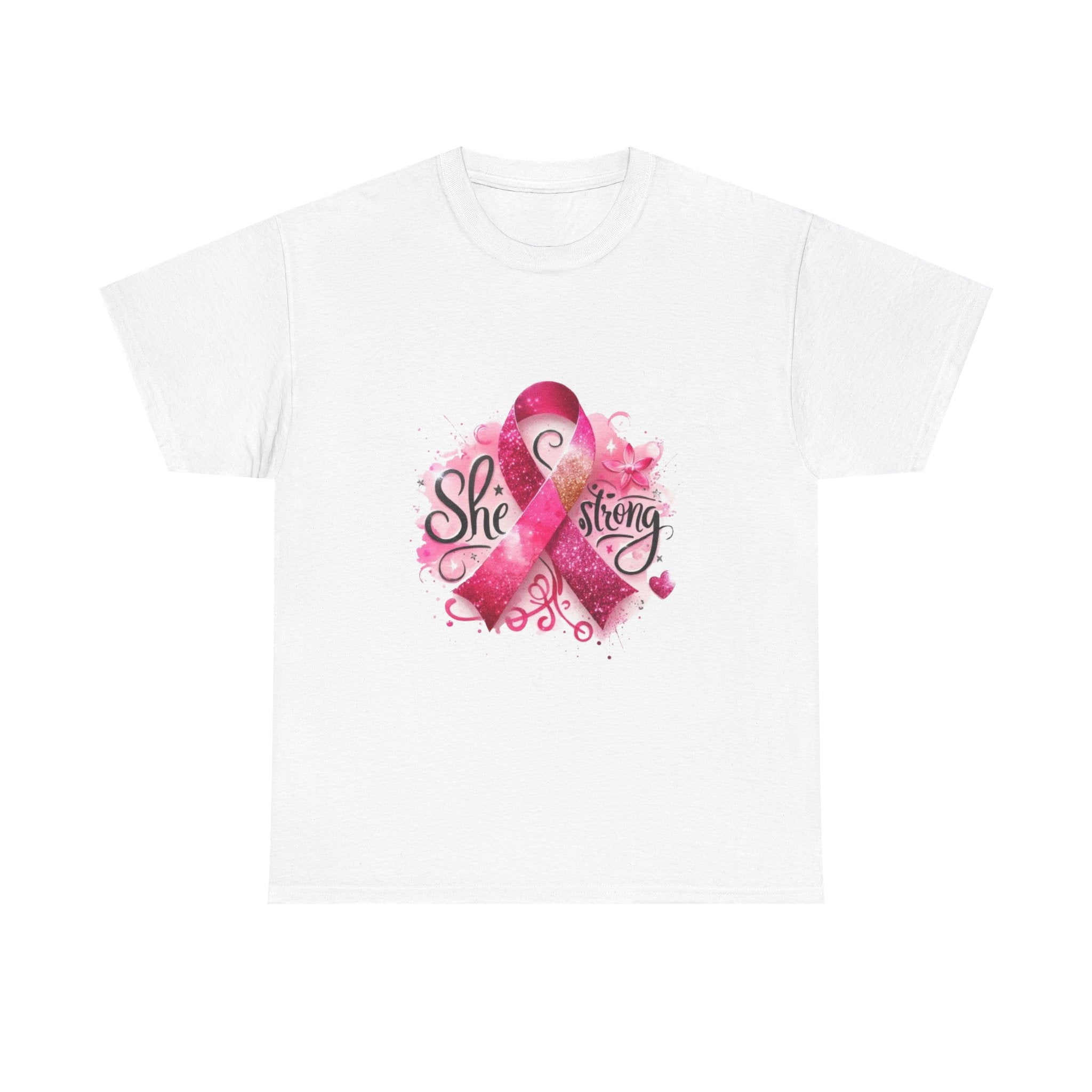 Breast Cancer Awareness Tee - She's Strong, Gift for Survivors, Supportive T-Shirt, Awareness Month, Inspirational Apparel