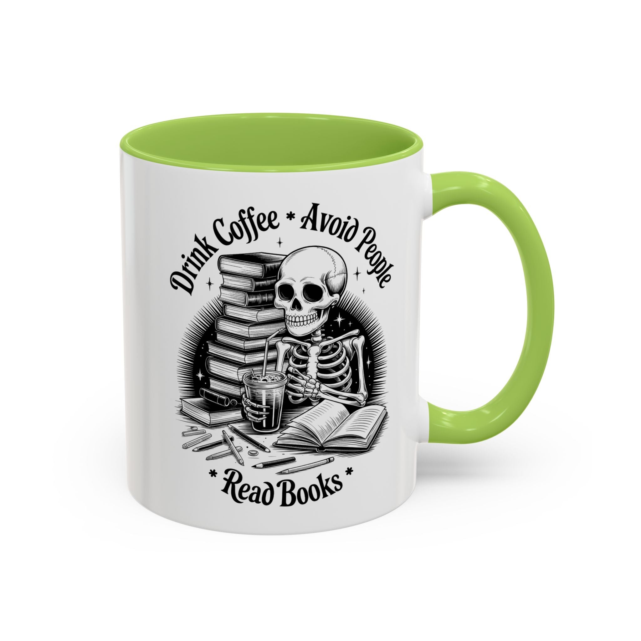 Skeleton Coffee Mug - Drink Coffee, Avoid People funny adult humor