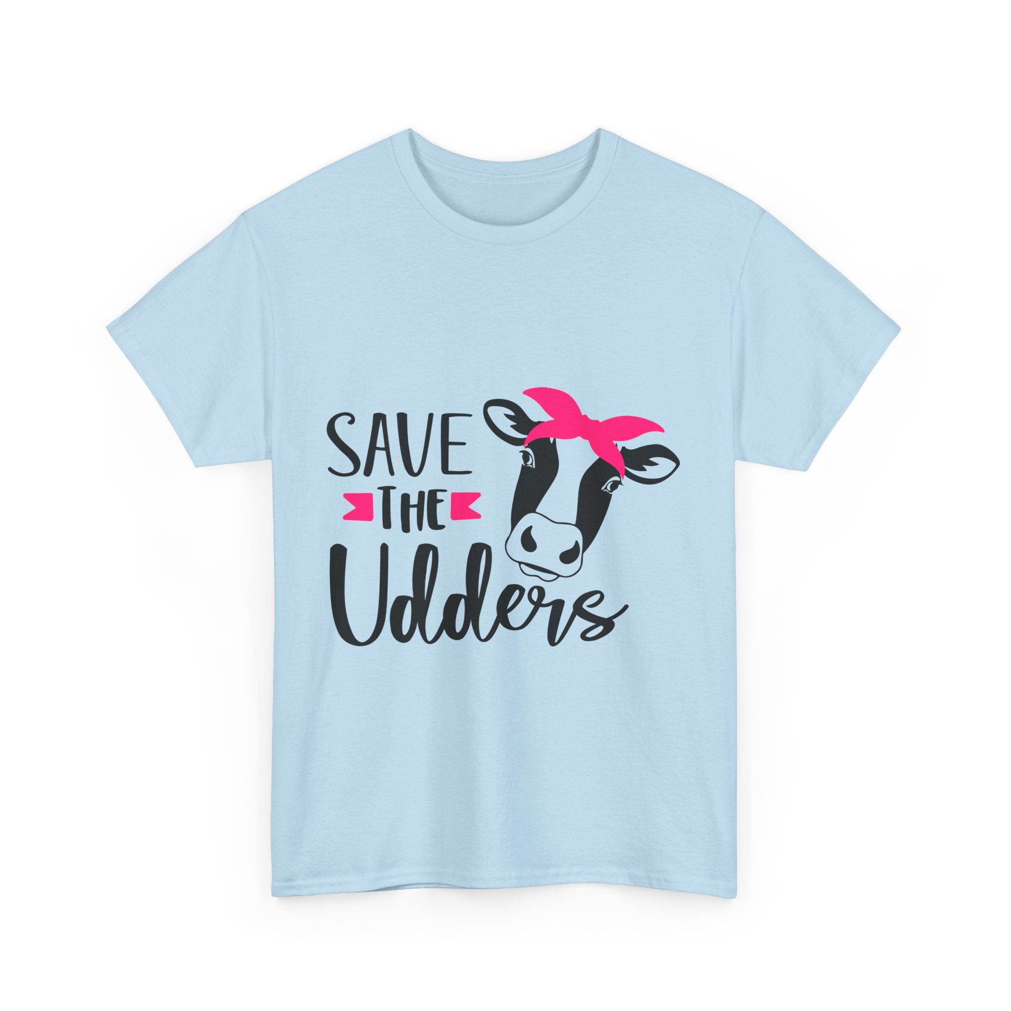cancer awareness Save the Udders Unisex Heavy Cotton Tee, Fun Cow Tee,  Animal Lover Gift, Casual Tee, Eco-Friendly Apparel
