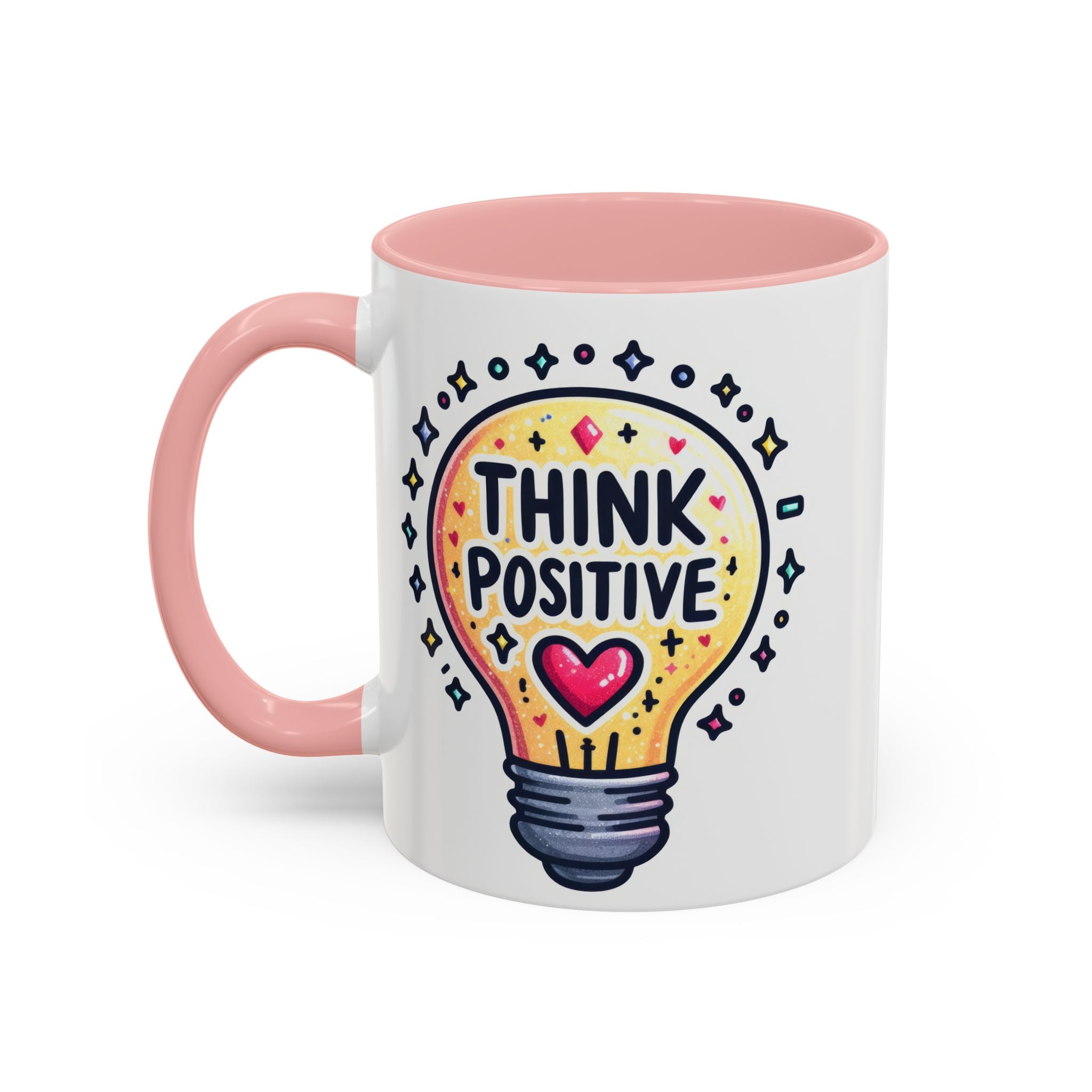 Think Positive Lightbulb Coffee Mug — Motivational Accent Mug (11/15 oz)