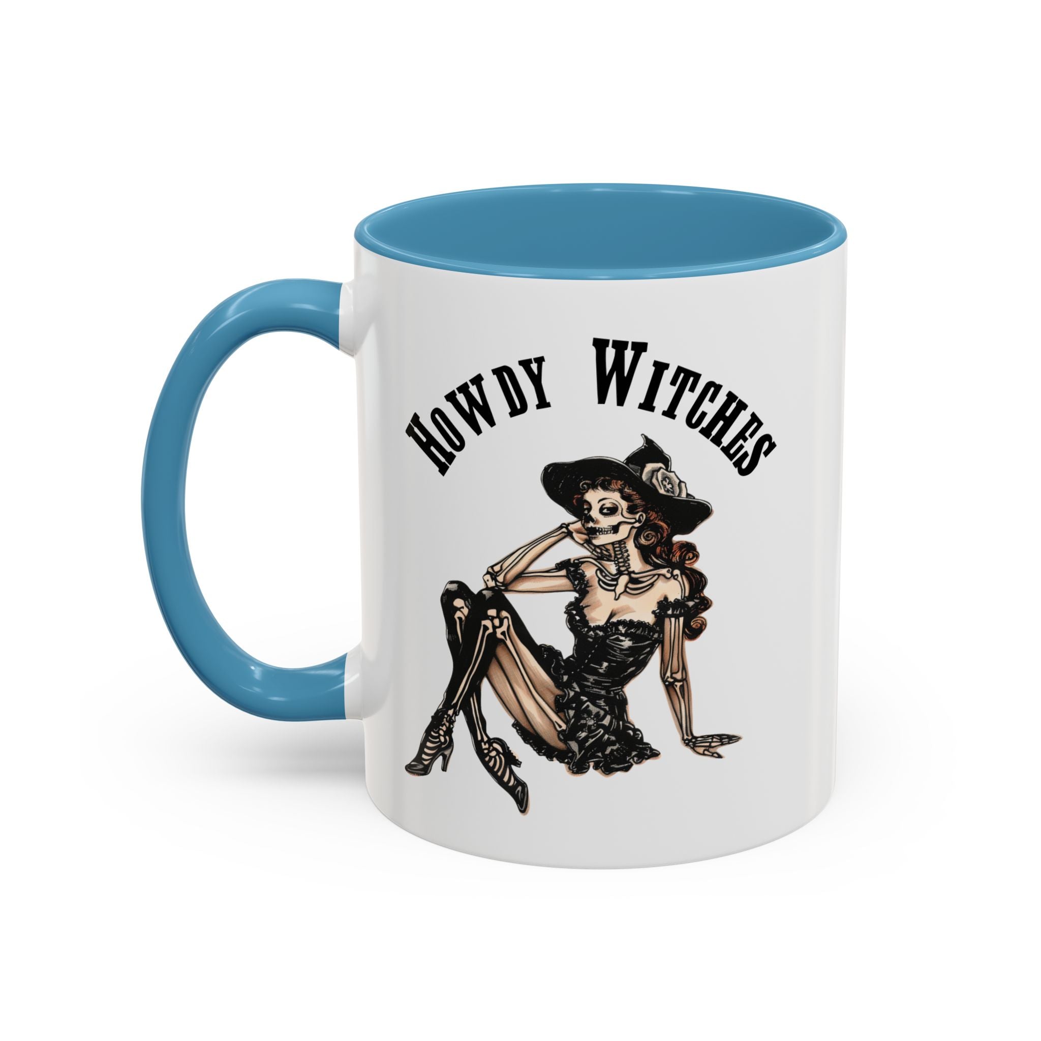 Howdy Witches Coffee Mug - Spooky Halloween Mug, Gift for Witches, Witchy Decor, Gothic Coffee Cup, Skeleton Design