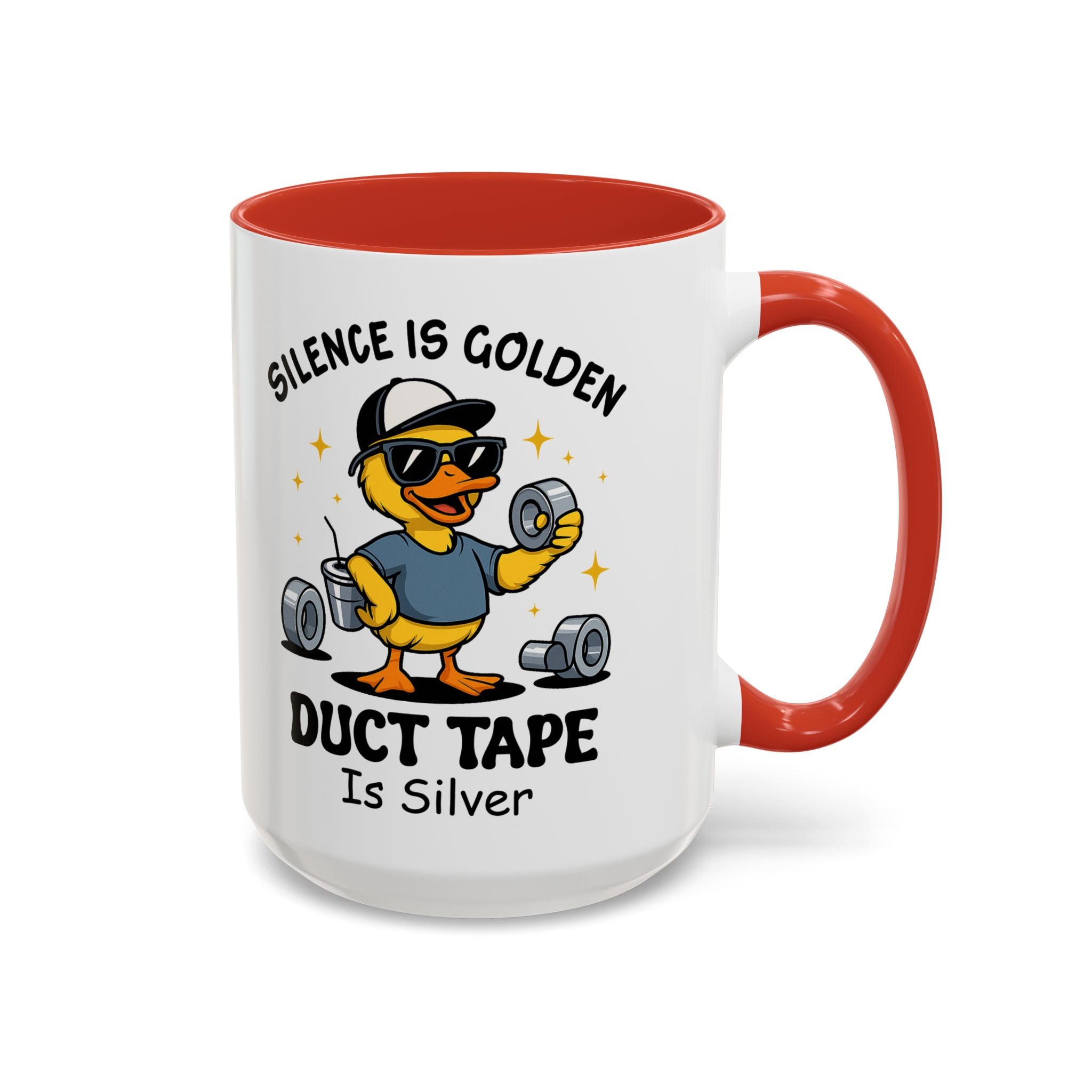 Silence Is Golden Duct Tape Is Silver Mug — Funny Duck Repair Coffee Mug (11/15 oz)