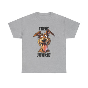 Dog Lovers Treat Junkie Tee, Unisex Dog T-Shirt, Pet Owner Gift, Funny Dog Shirt, Animal Lover Apparel, Dog Enthusiast Gift