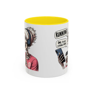 Running Skeleton Coffee Mug - Perfect for Fitness Lovers, Halloween Decor, Gift for Runners, Funny Tea Cup, Workout Enthusiast