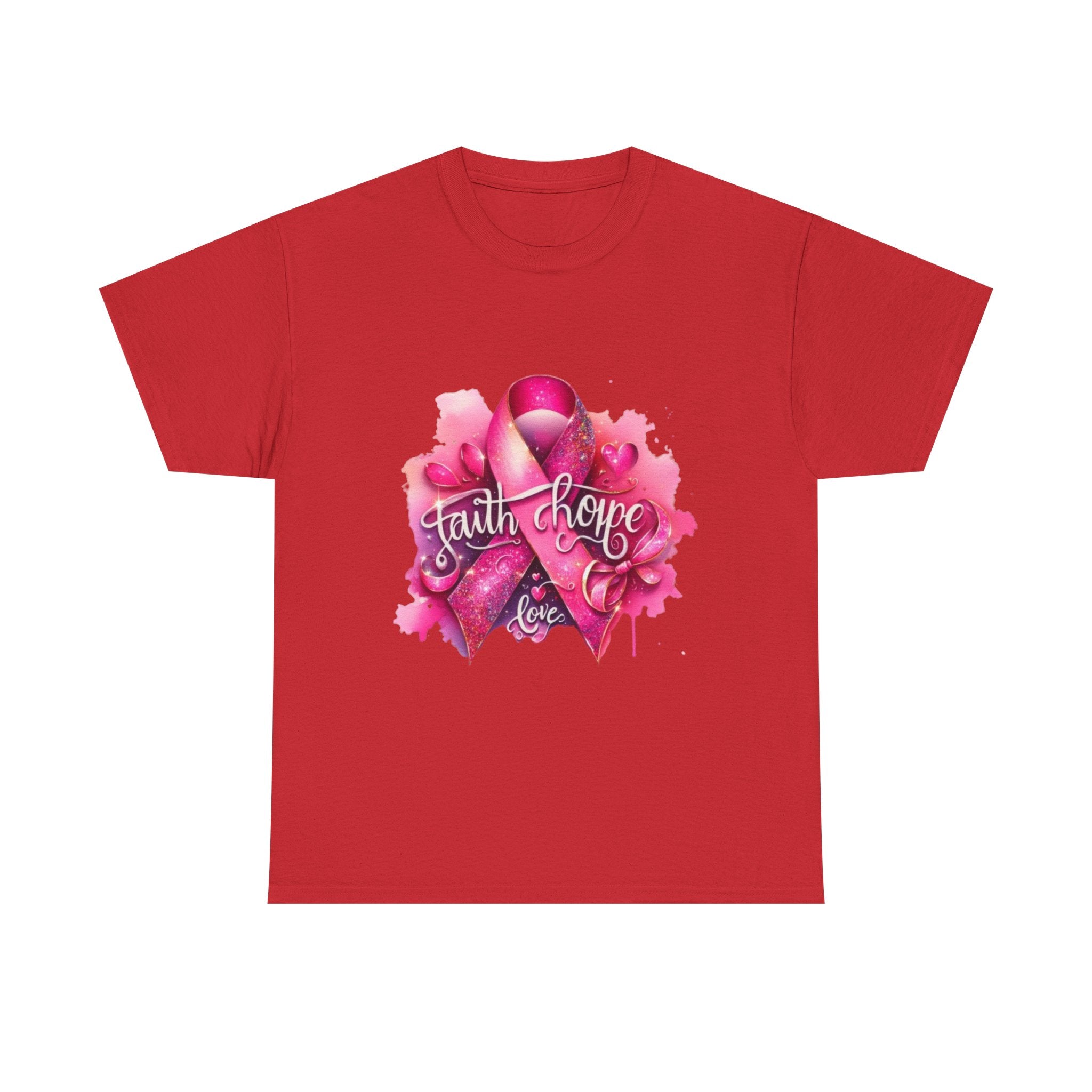 Breast Cancer Awareness Tee, Faith and Hope Message Shirt, Support Shirt, Gift for Survivors, Inspirational T-Shirt