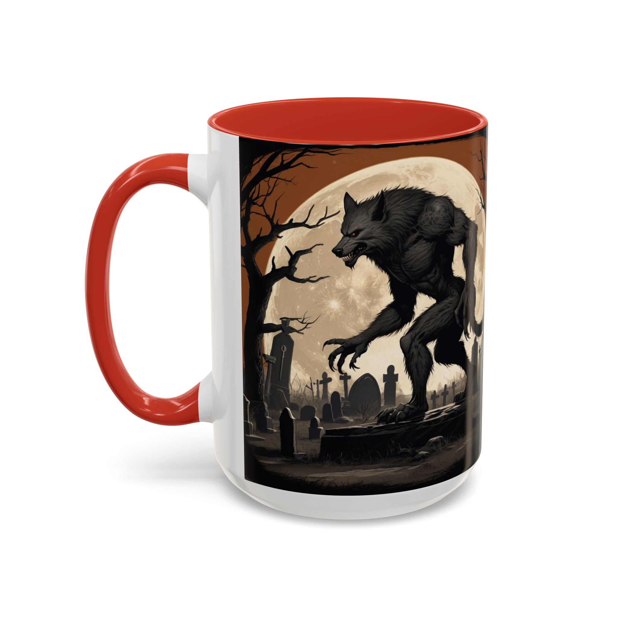 Werewolf Moon Coffee Mug — Gothic Graveyard Accent Mug fantasy horror