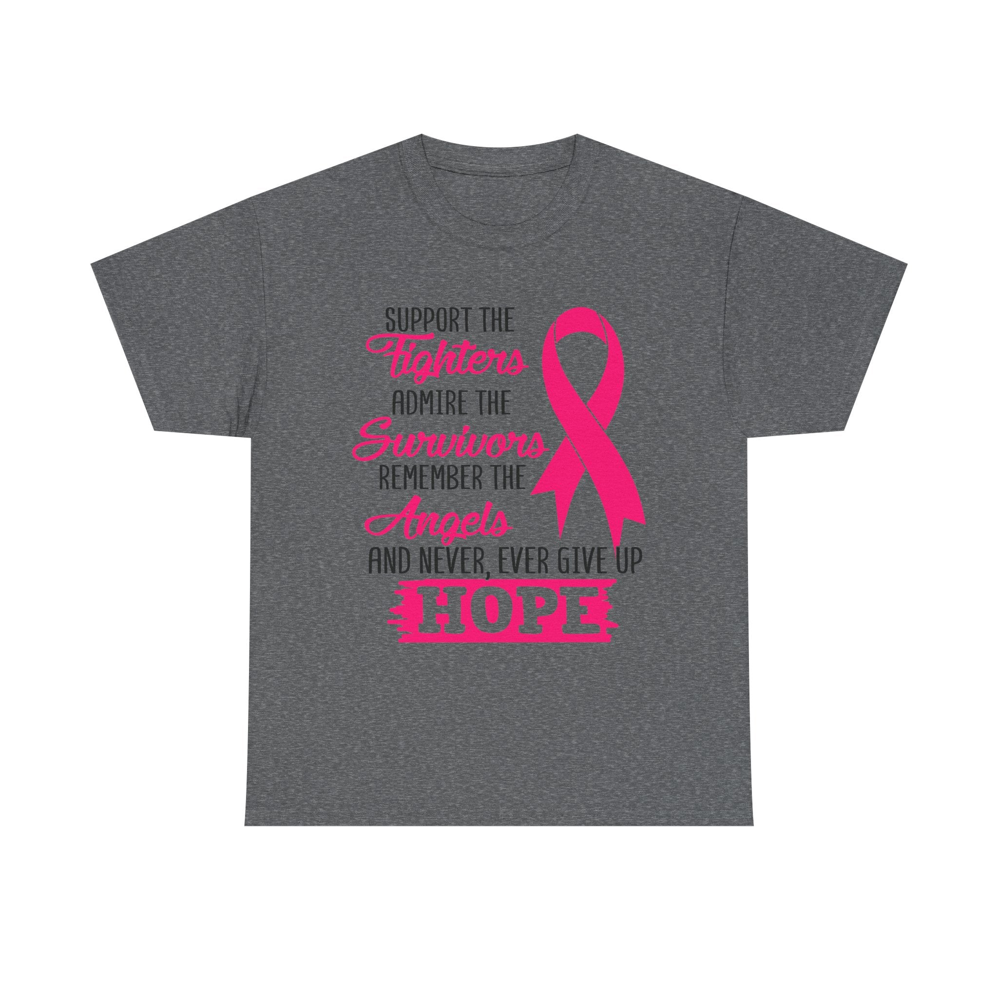 Hope Support Cotton Tee for Fighters and Survivors, Awareness T-Shirt, Breast Cancer Gift, Inspirational Apparel, Unisex Charity Shirt