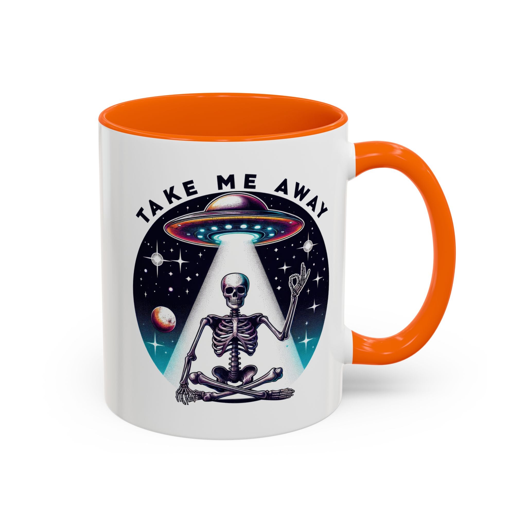 Galactic Skeleton Coffee Mug, Take Me Away Mug, Space-Themed Mug, Unique Gift for alien Lovers, Sci-Fi Cafe Mug