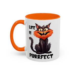 Purrfect Cat Accent Coffee Mug, Cat Lover Gift, Funny Drinkware, Cute Kitchen Accessory, Pet Owner Mug, Unique Gift Idea