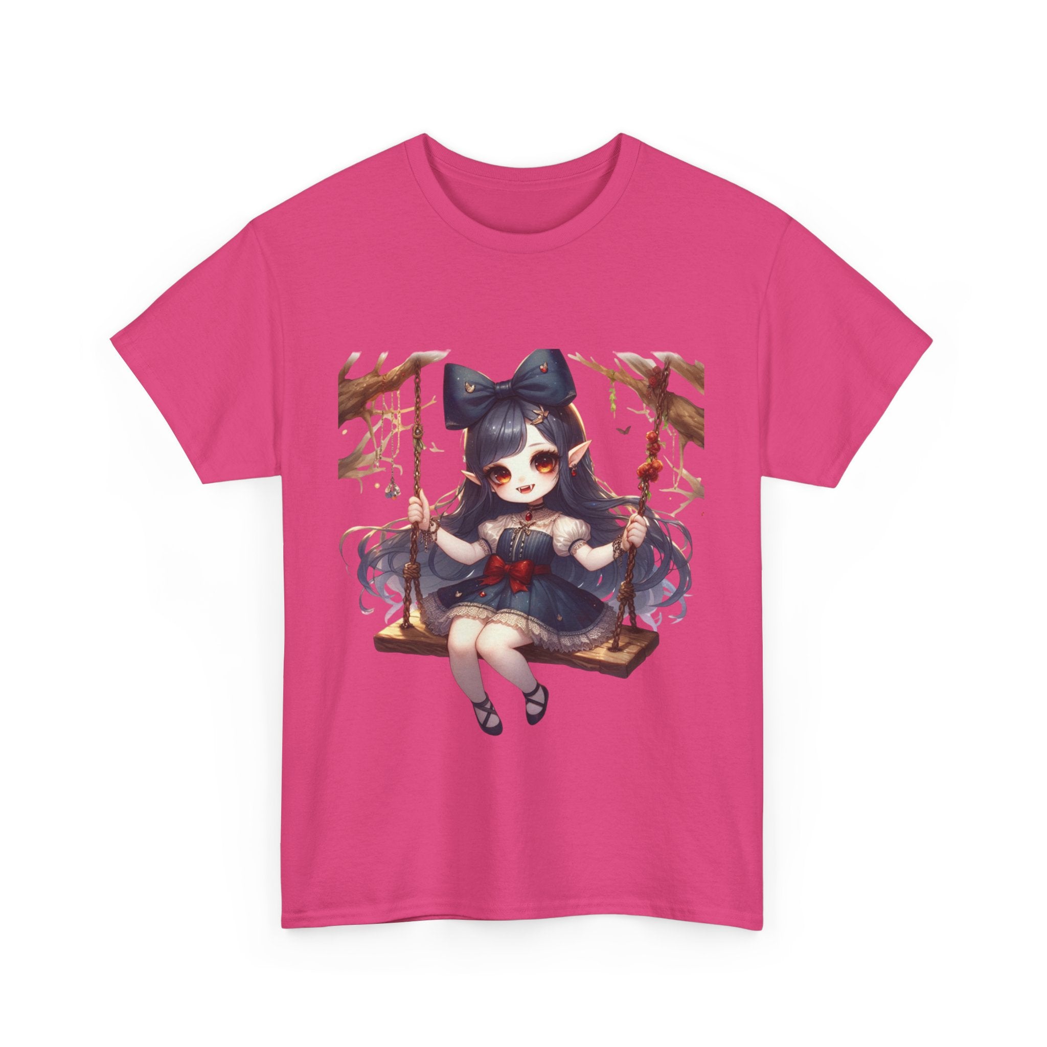vampire girl on a swing horror Unisex Heavy Cotton Tee men women halloween #23