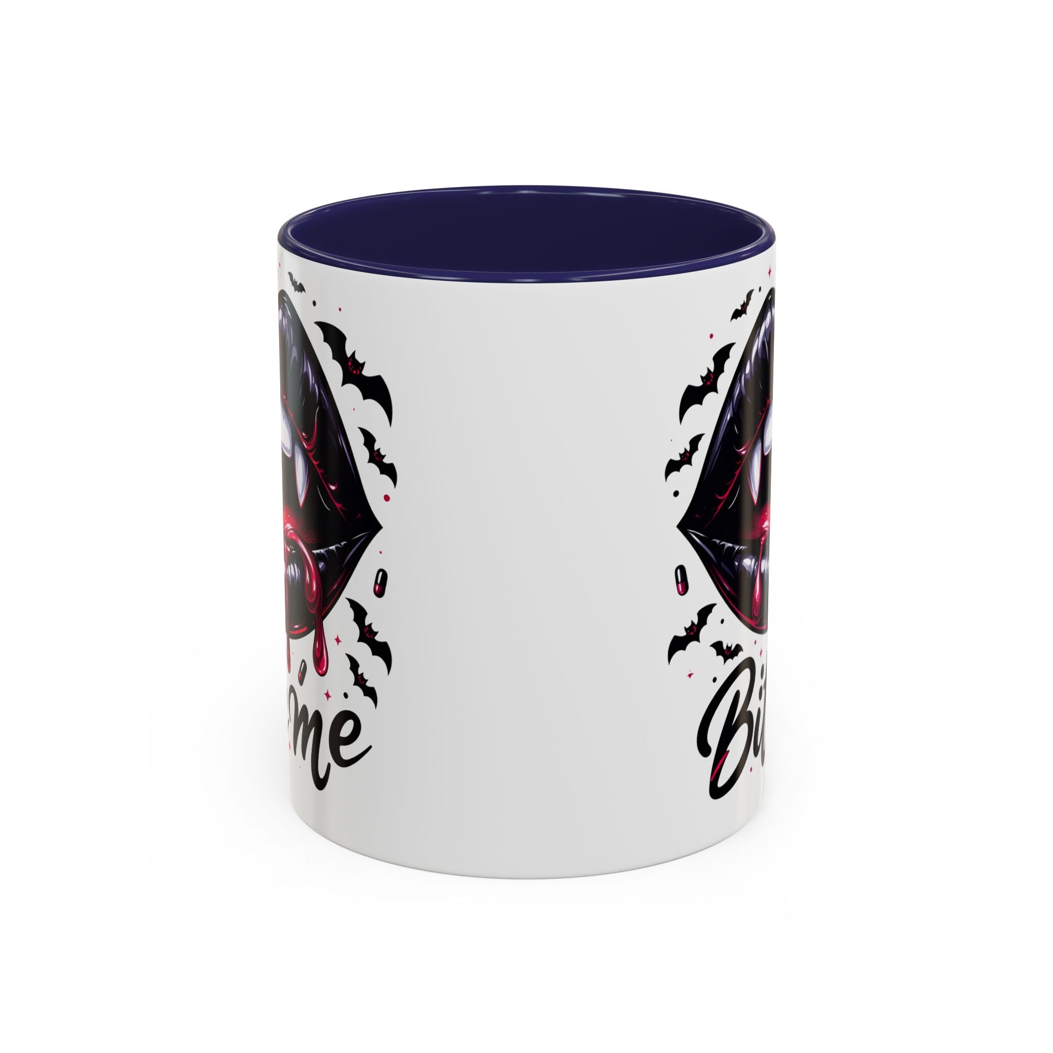 Vampire Themed Coffee Mug - "Bite Me"  halloween bats horror art cup