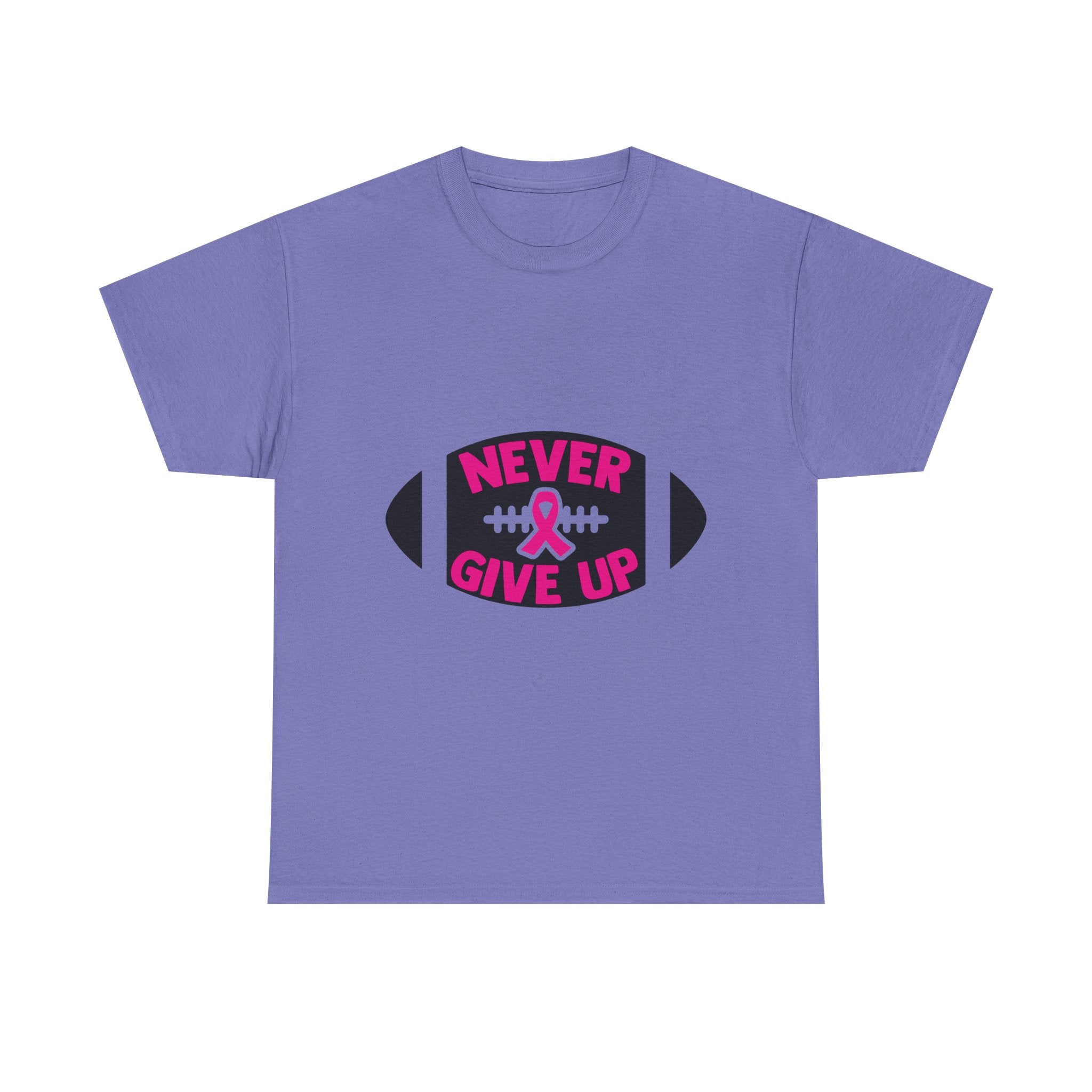 Motivational Football Tee, Never Give Up Shirt, Unisex Cotton T-shirt, Support Awareness, Athletic Gift, Sportswear, Inspirational Apparel