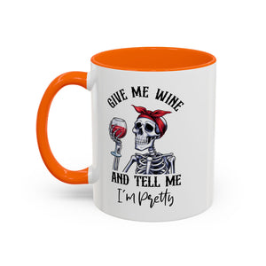 Skeleton Wine Coffee Mug, Funny Gift for Wine Lovers, Halloween Decor, Office Coffee Cup, Unique Skeleton Mug