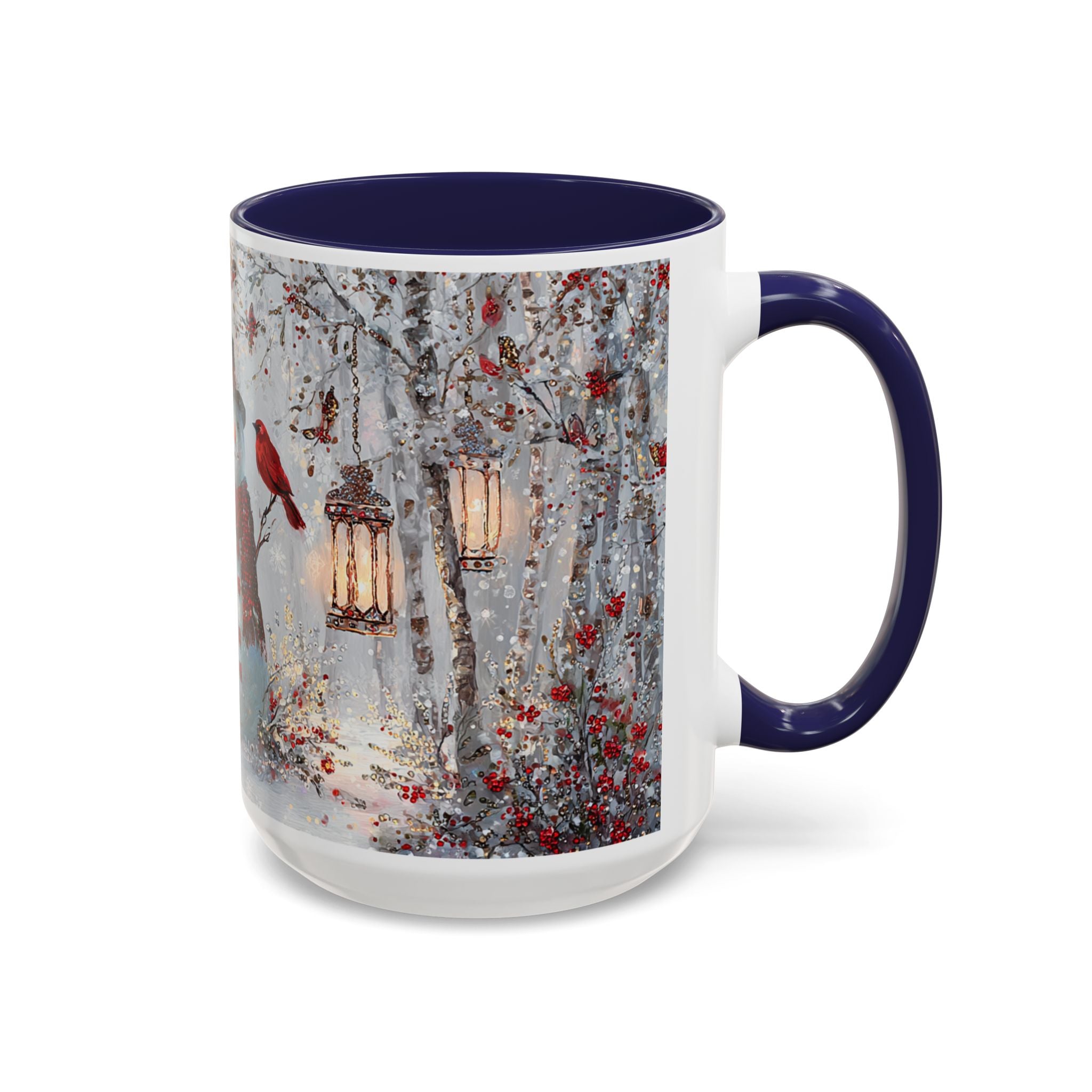 Winter Wonderland Coffee Mug - Snowman & Cardinals Design (11/15oz)