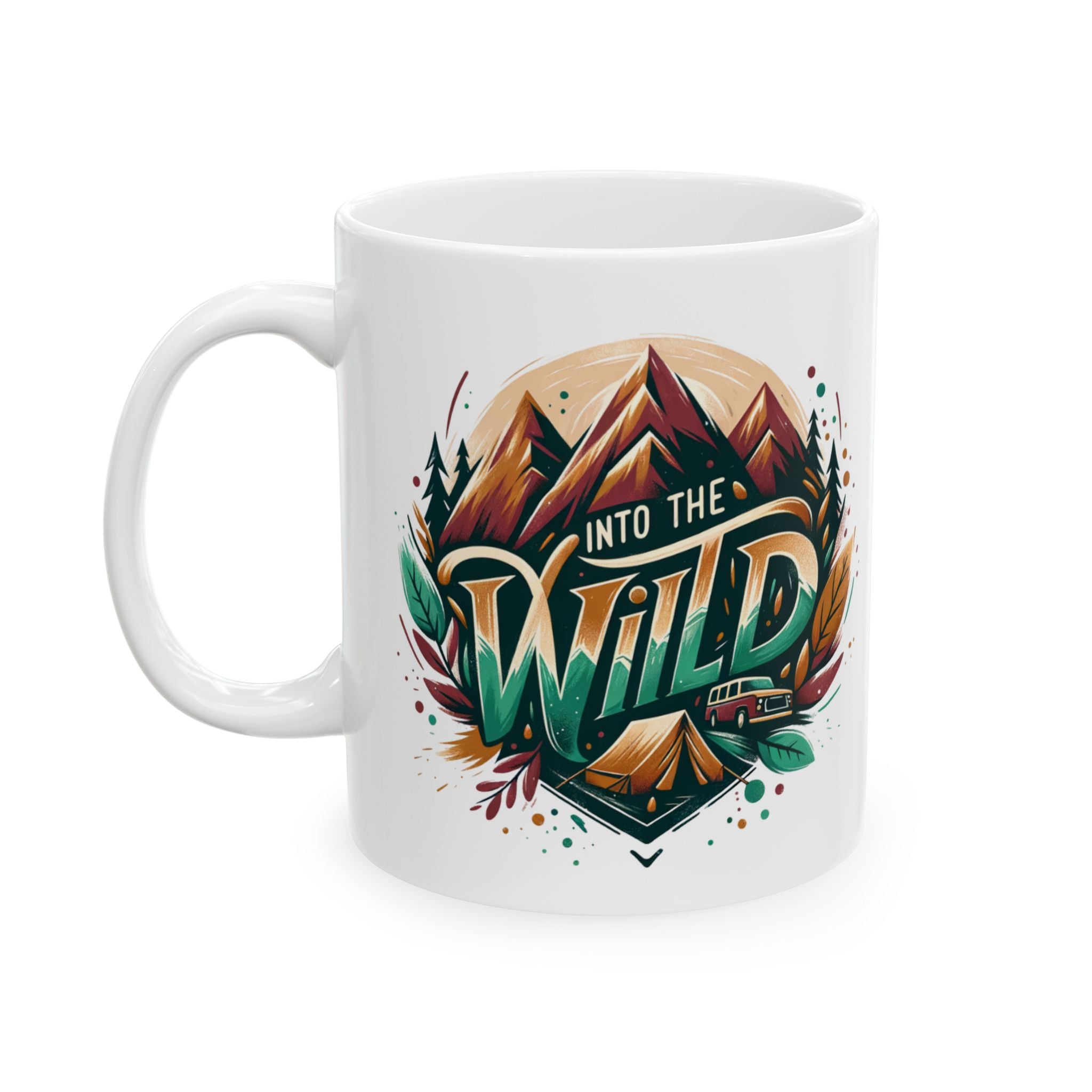 camping Themed coffee Mug, Coffee Cup, Tea Mug, Gift for Her, Home Decor, Kitchen Accessories, Rustic Style, Nature Lover's Mug