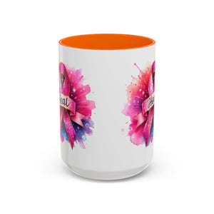 cancer awareness Inspirational Coffee Mug, Healing Ribbon Mug, Gift for Cancer Survivors, Motivational Drinkware, Support