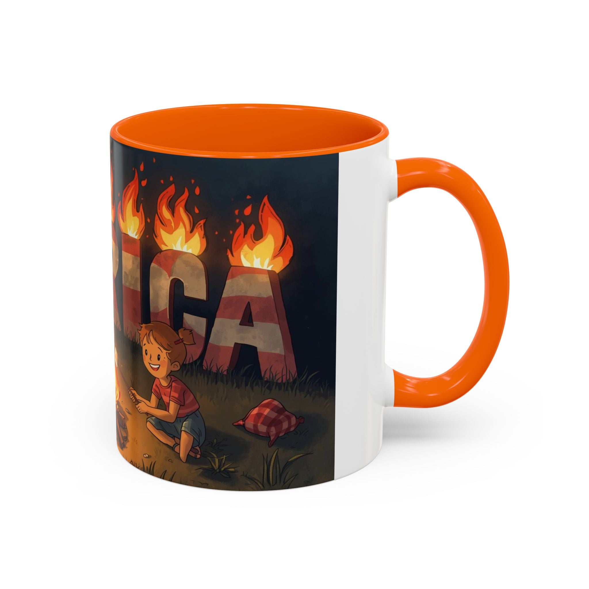 Patriotic Camping Coffee Mug - Fun America Design, Perfect for , Campfire Gatherings, Super for Gifts