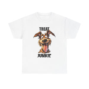 Dog Lovers Treat Junkie Tee, Unisex Dog T-Shirt, Pet Owner Gift, Funny Dog Shirt, Animal Lover Apparel, Dog Enthusiast Gift