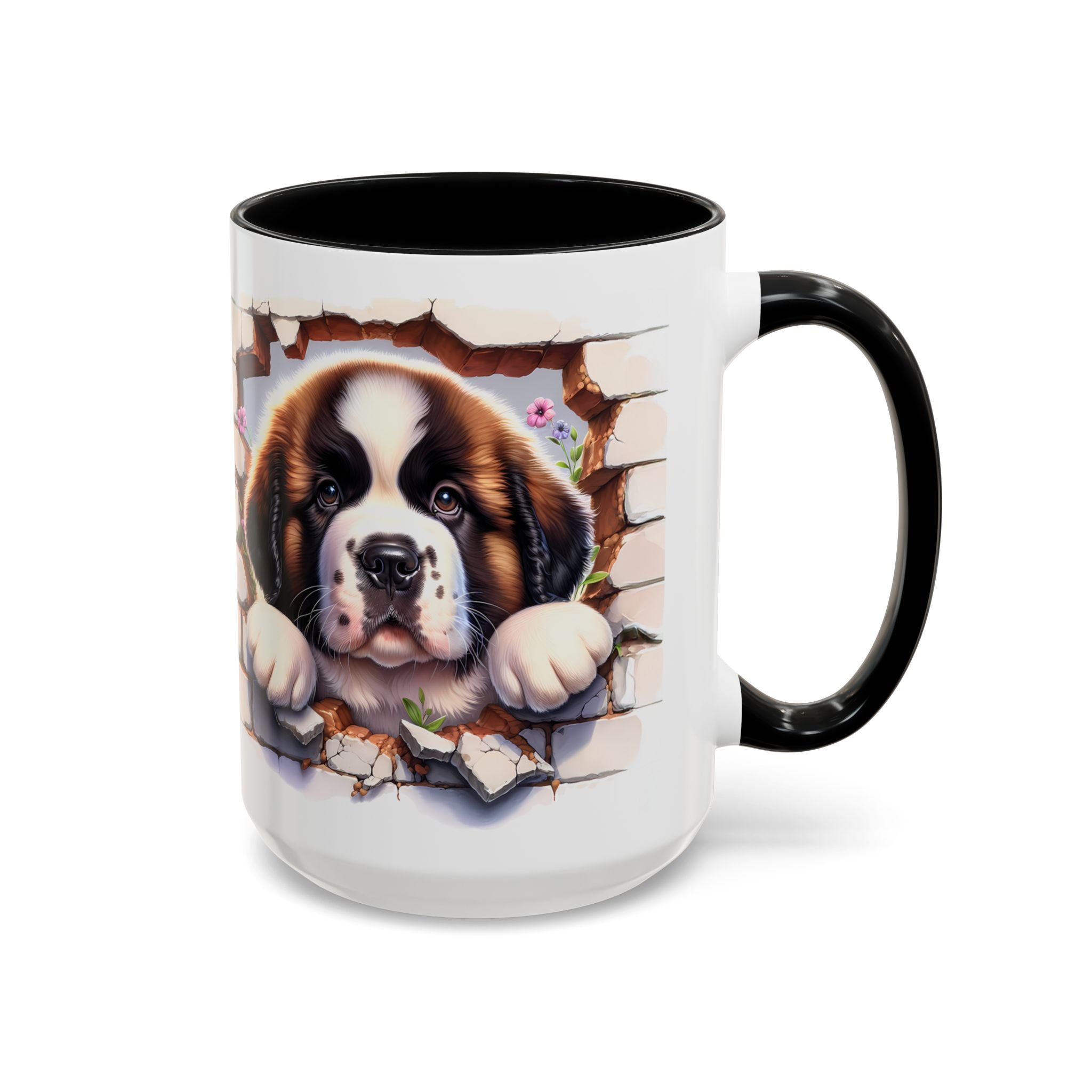 Cute Dog Breakthrough Accent Coffee Mug - Gift for Dog Lovers, Home Decor, Personalized Pet Mug, Puppy Lover's Kitchenware