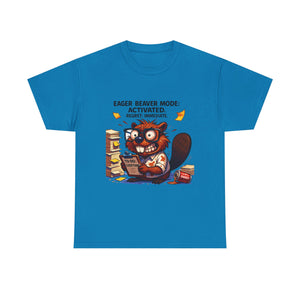 Eager Beaver Unisex Tee: Fun Gift for Book Lovers, Cozy Casual Wear, Quirky Graphic Tee, Perfect for Reading Festivals, Birthday Gift