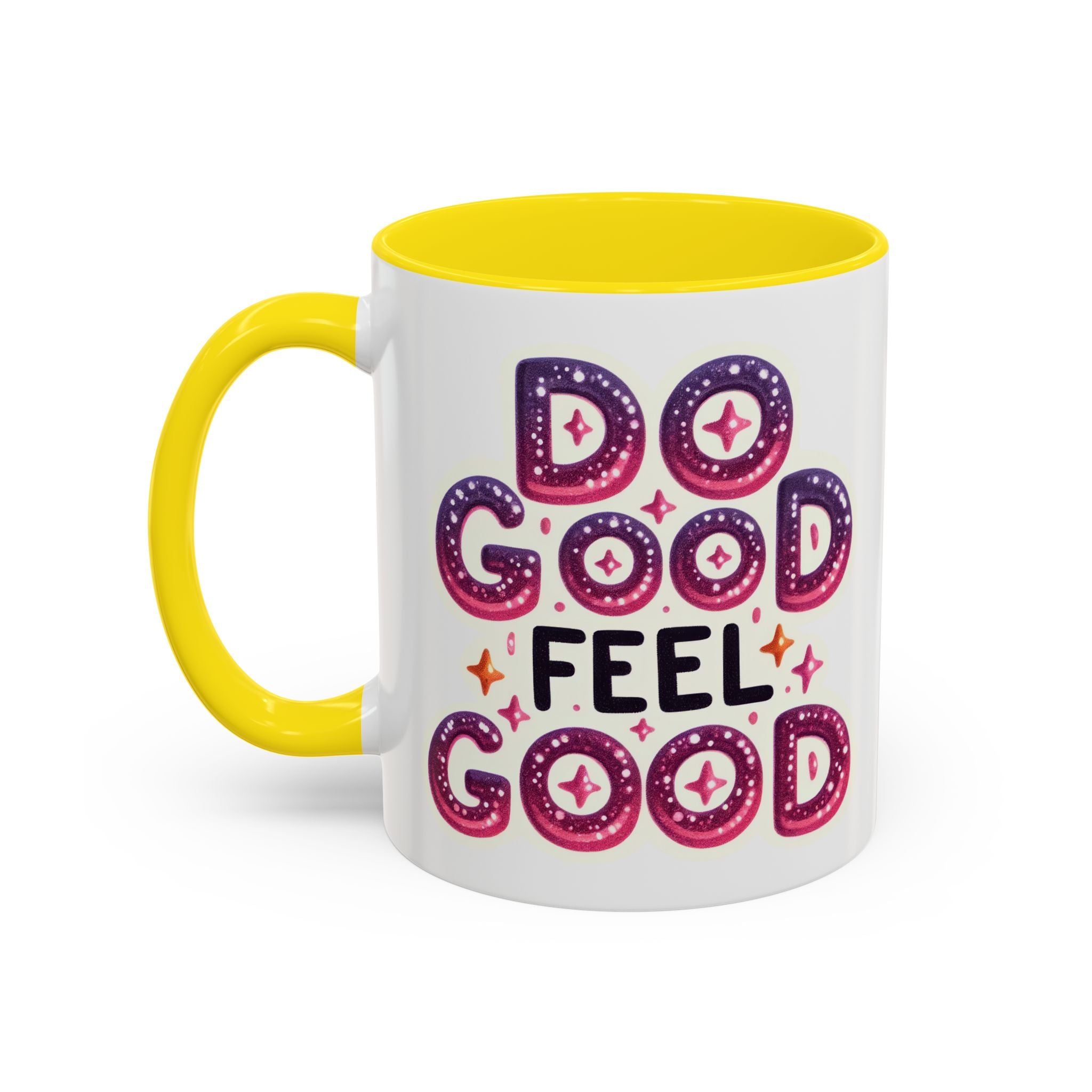 Do Good Feel Good Accent Coffee Mug — Positive Message 11/15oz