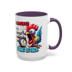 Funny Panic Attack Coffee Mug, Quirky Rooster Mug for Stress Relief, Gift for Teachers, Office Humor, Coworker Gift, Fun Coffee Cup
