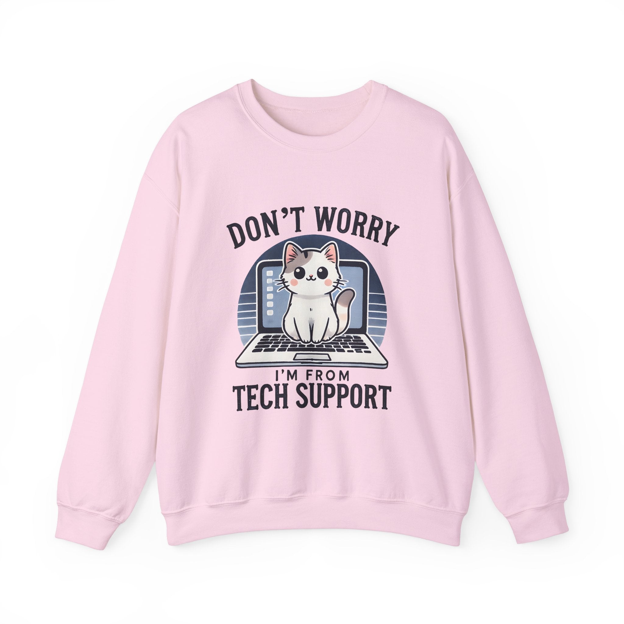 Tech Support Cat Crewneck Sweatshirt – Fun Gift for IT Lovers